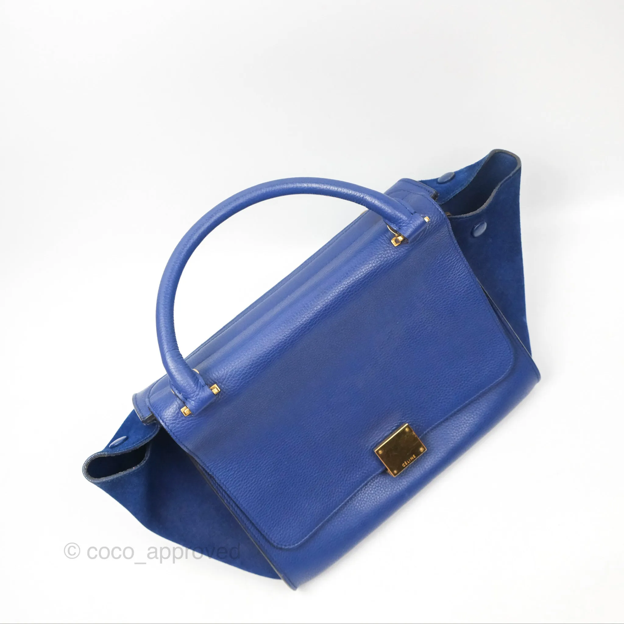Celine Small Sleek Trapeze Blue Calfskin