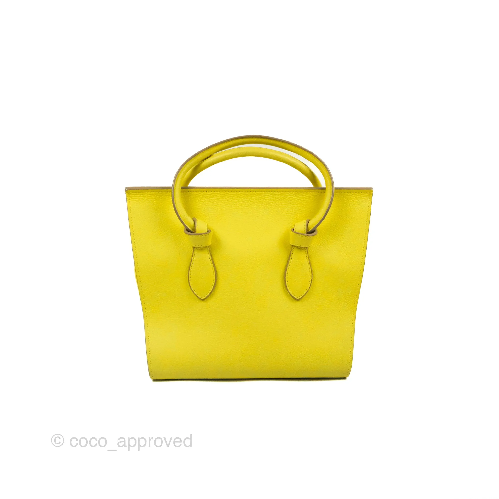 Celine Small Tie Knot Bag Yellow Grained Leather
