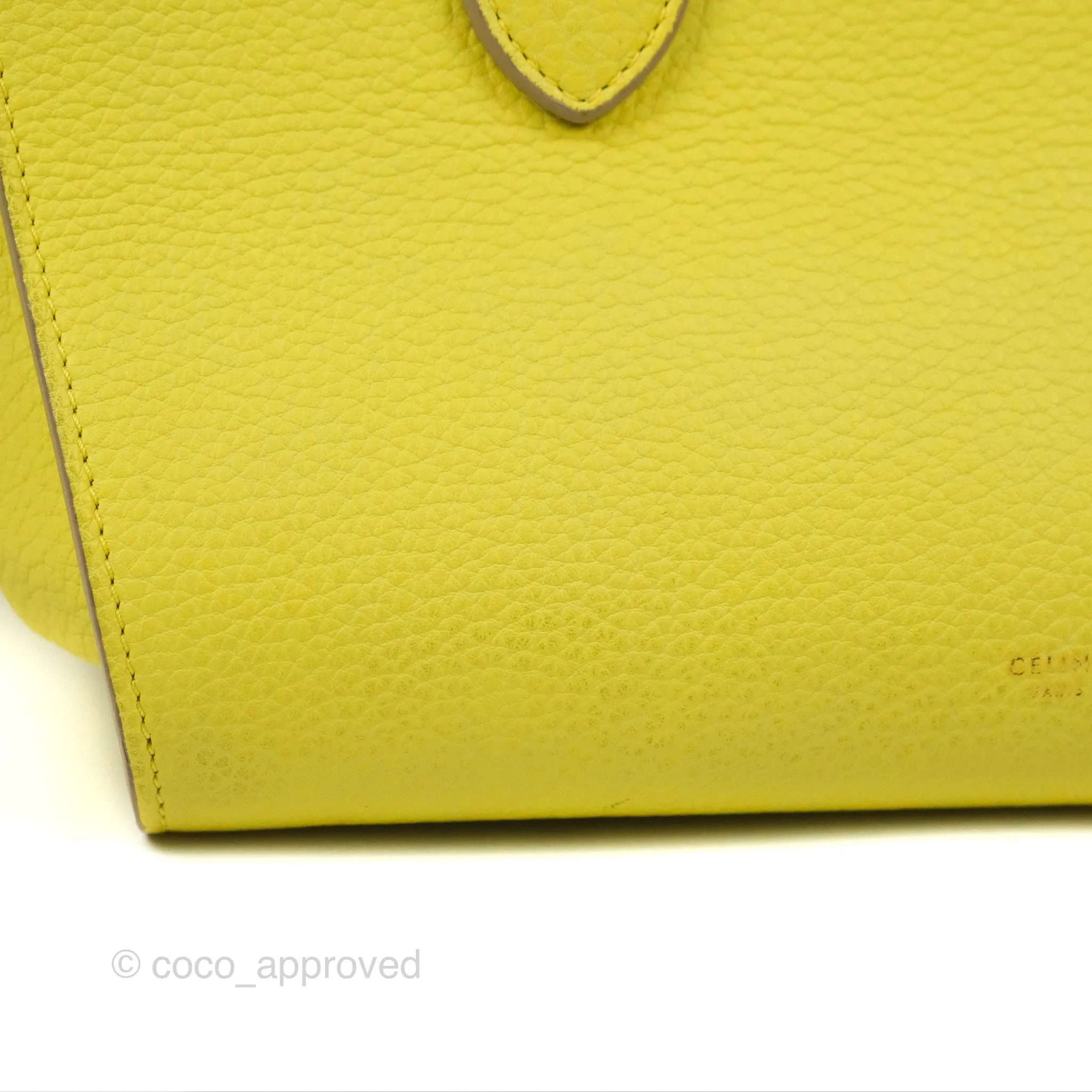 Celine Small Tie Knot Bag Yellow Grained Leather