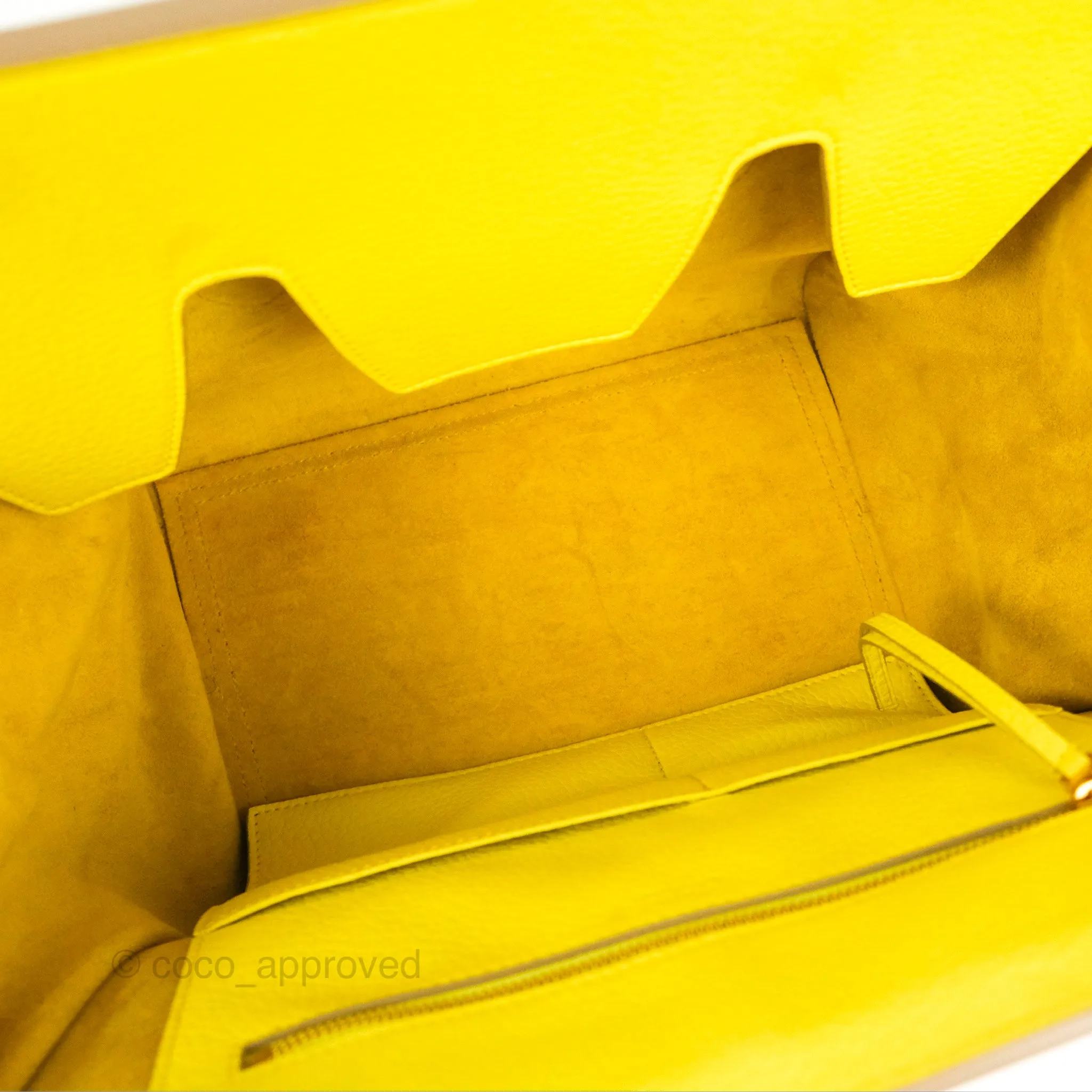 Celine Small Tie Knot Bag Yellow Grained Leather