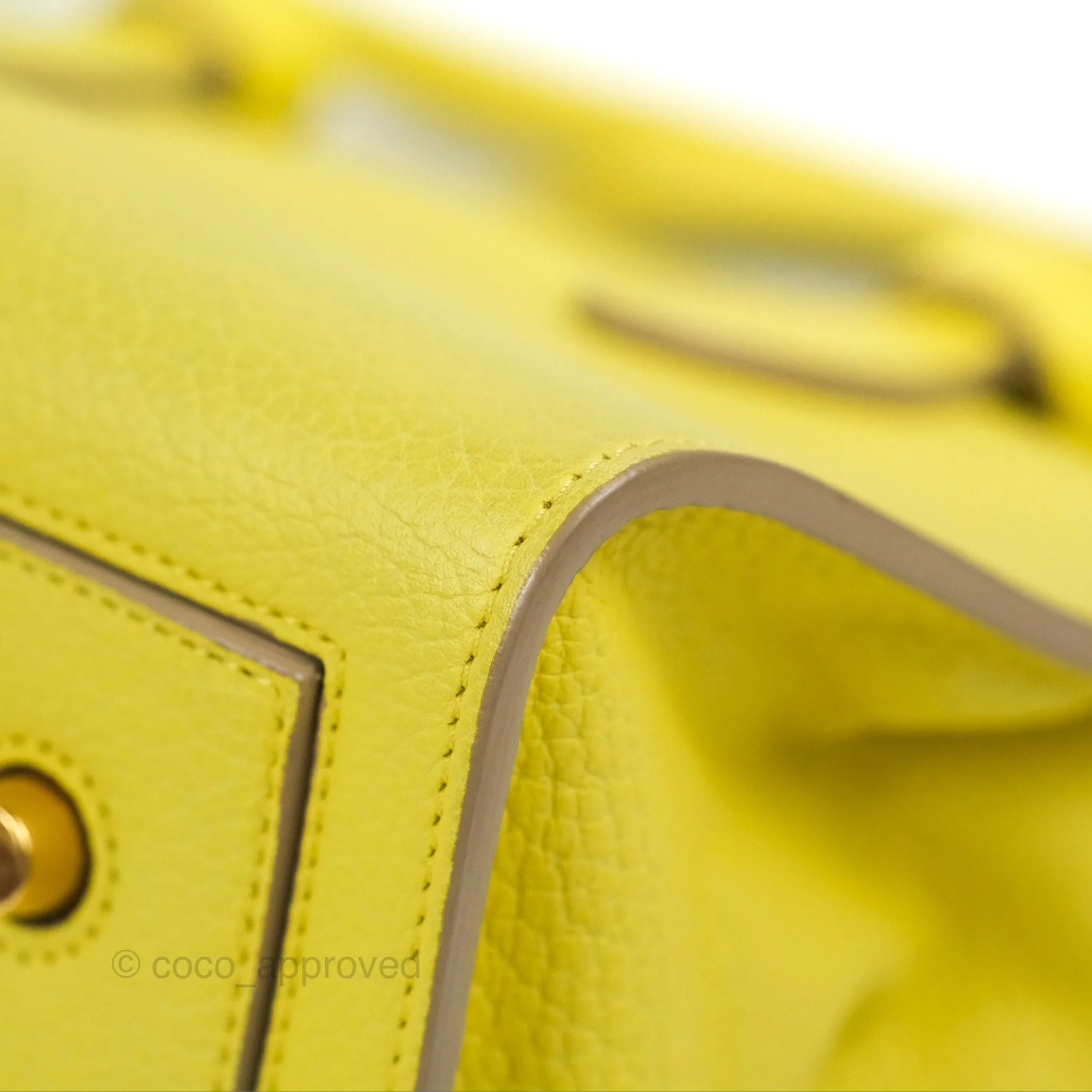 Celine Small Tie Knot Bag Yellow Grained Leather