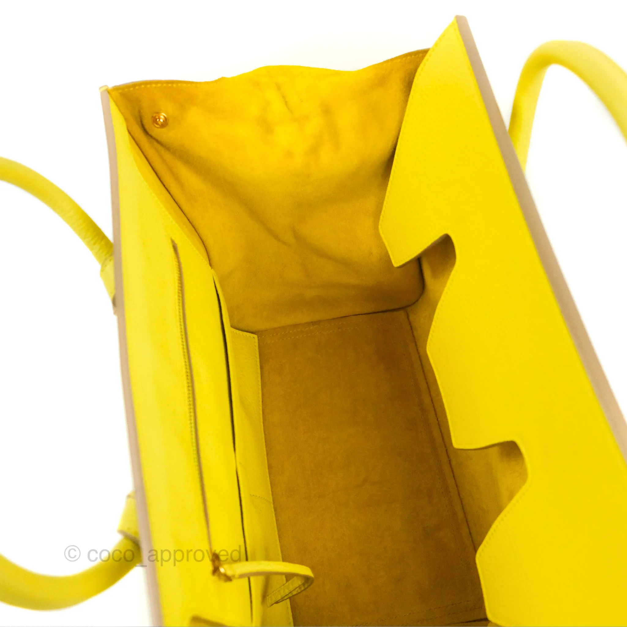 Celine Small Tie Knot Bag Yellow Grained Leather