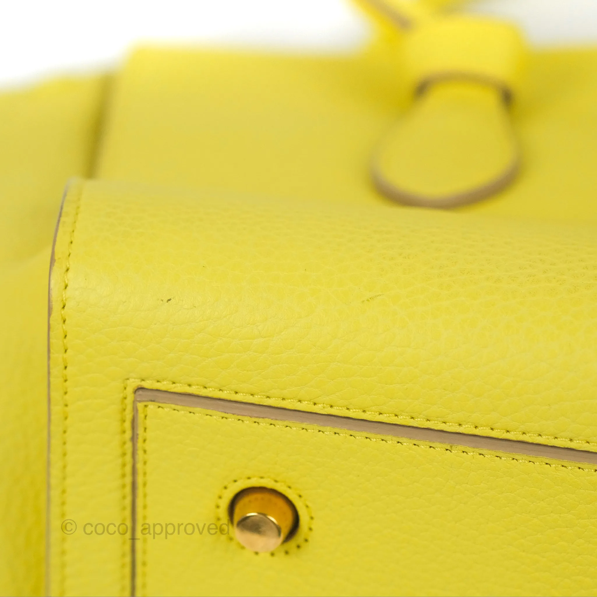 Celine Small Tie Knot Bag Yellow Grained Leather