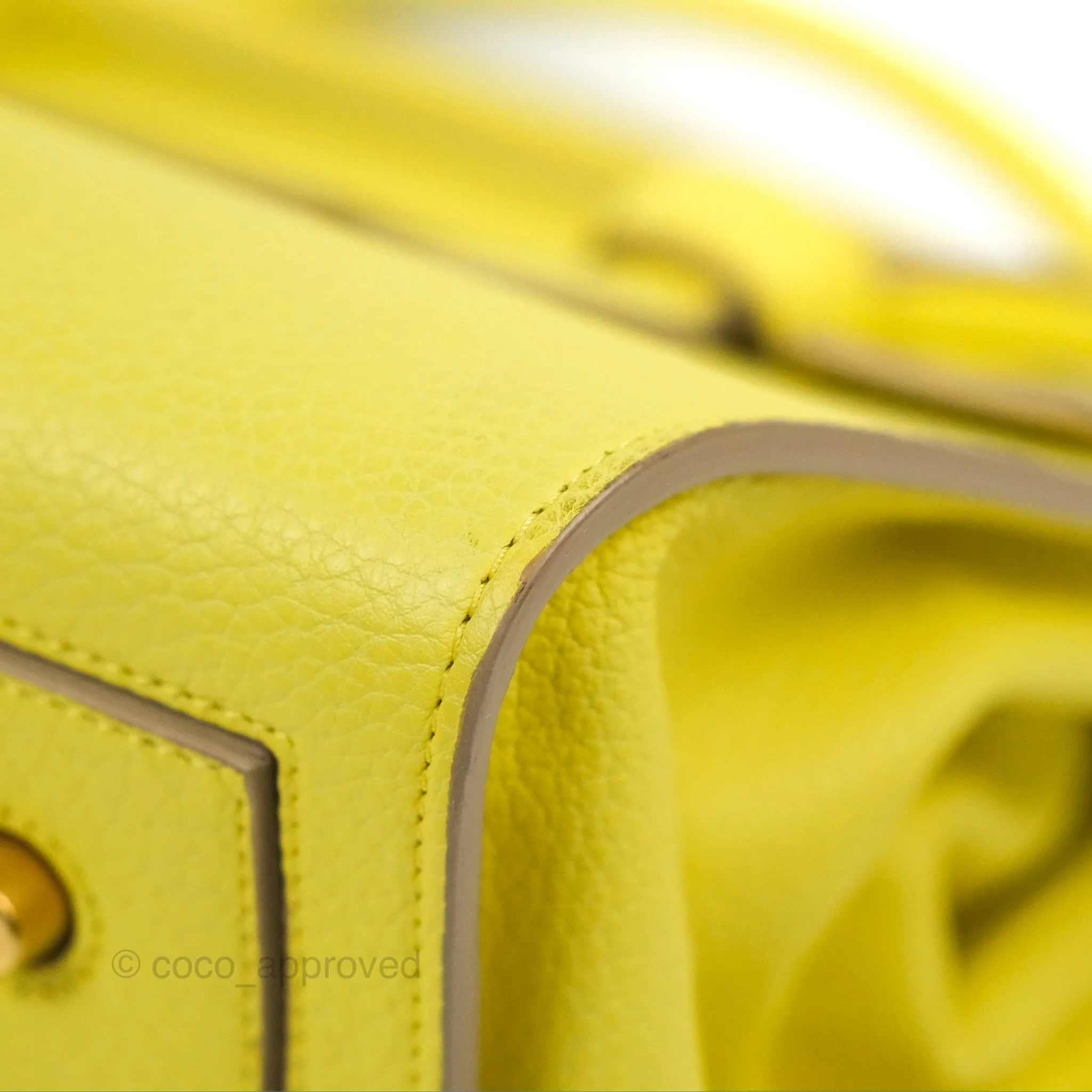 Celine Small Tie Knot Bag Yellow Grained Leather