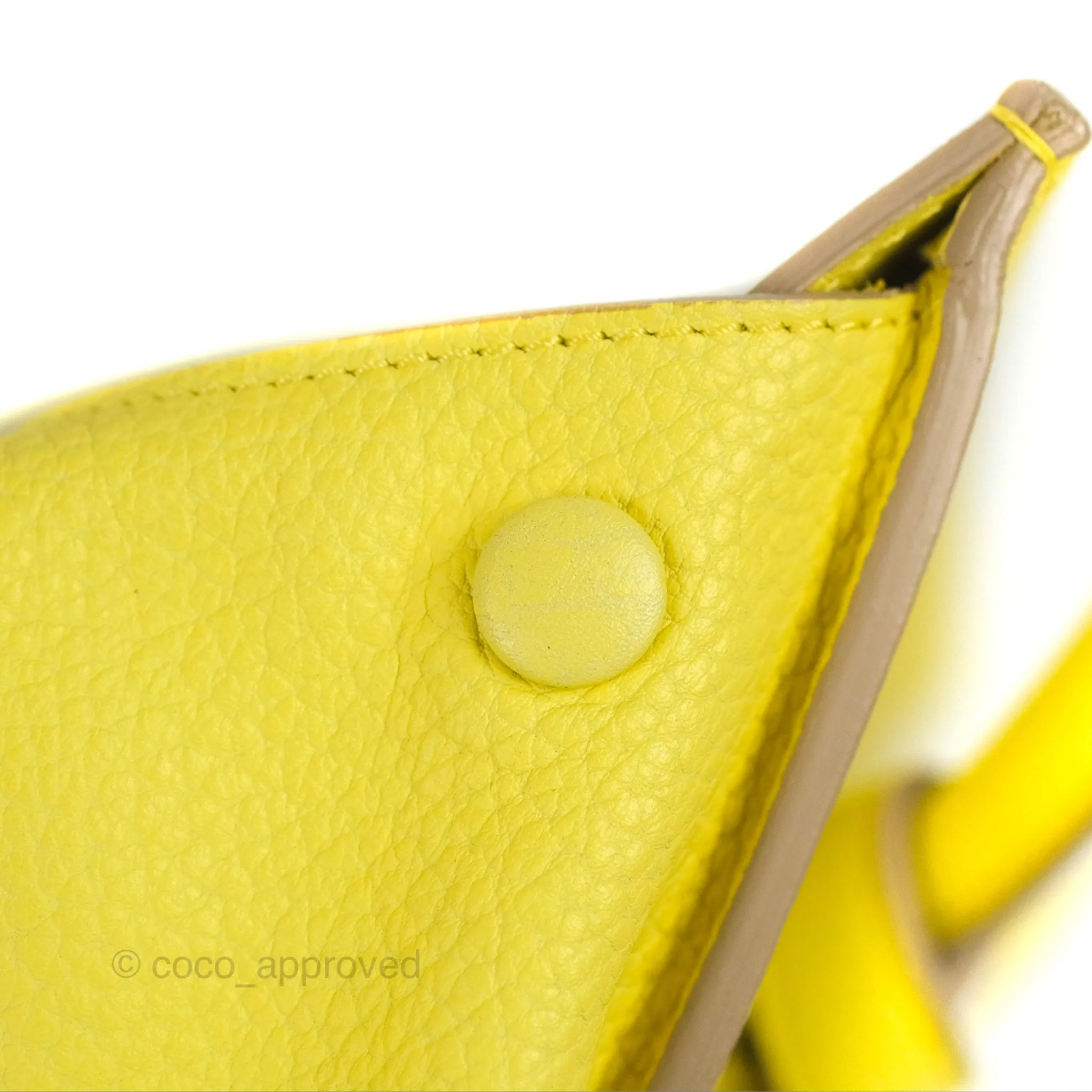 Celine Small Tie Knot Bag Yellow Grained Leather