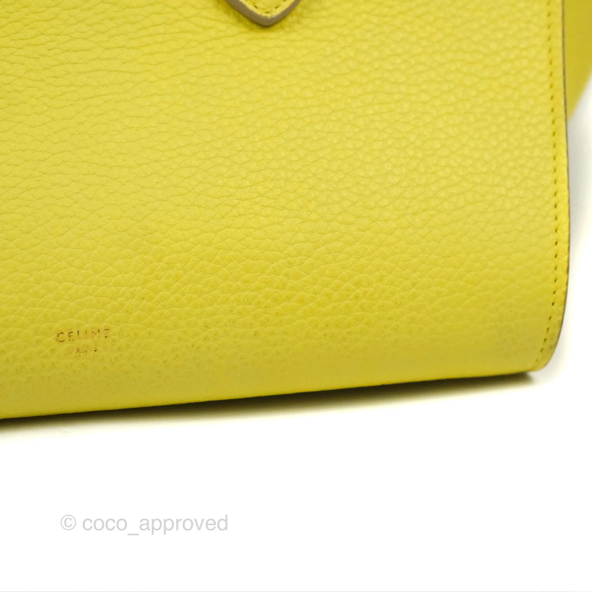 Celine Small Tie Knot Bag Yellow Grained Leather