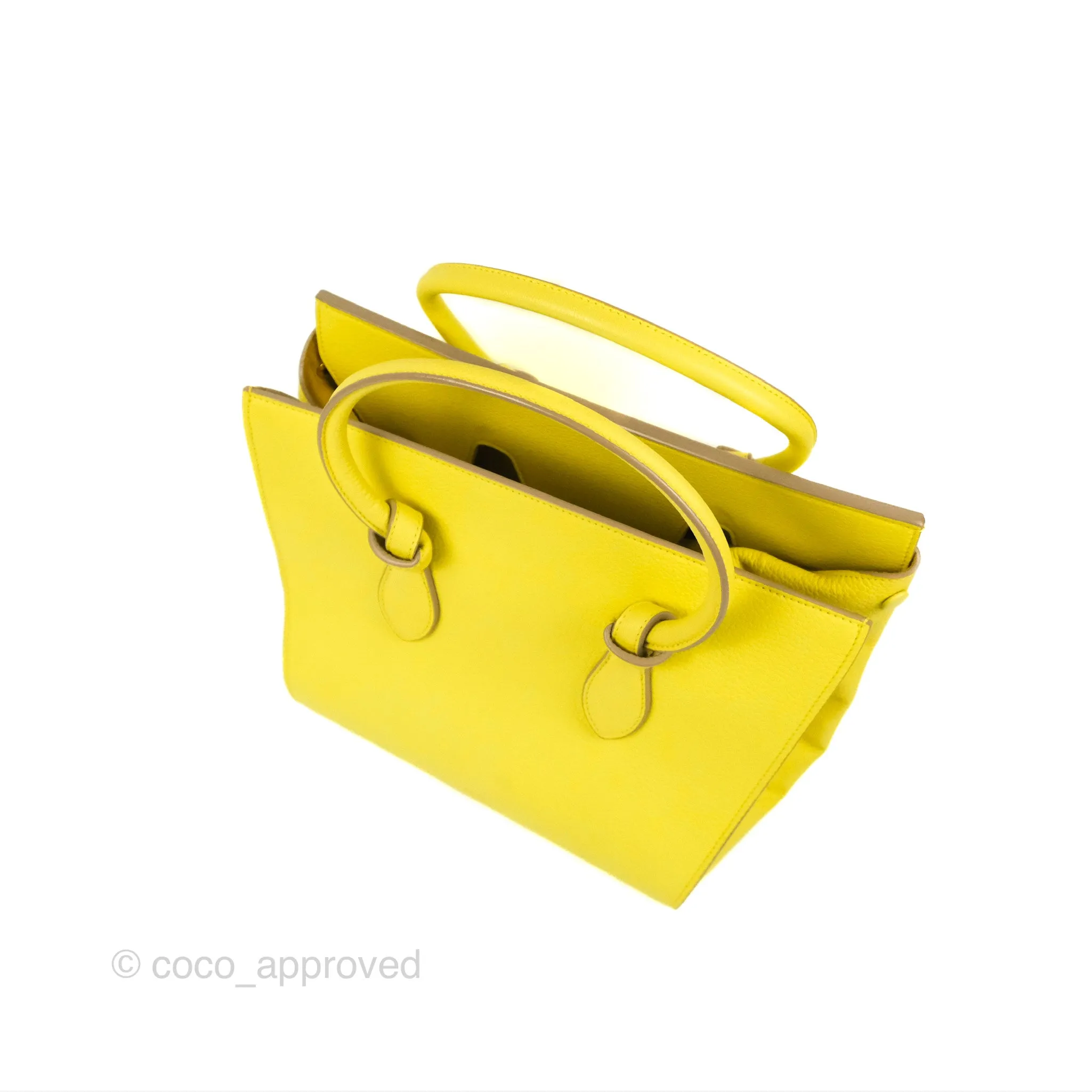 Celine Small Tie Knot Bag Yellow Grained Leather