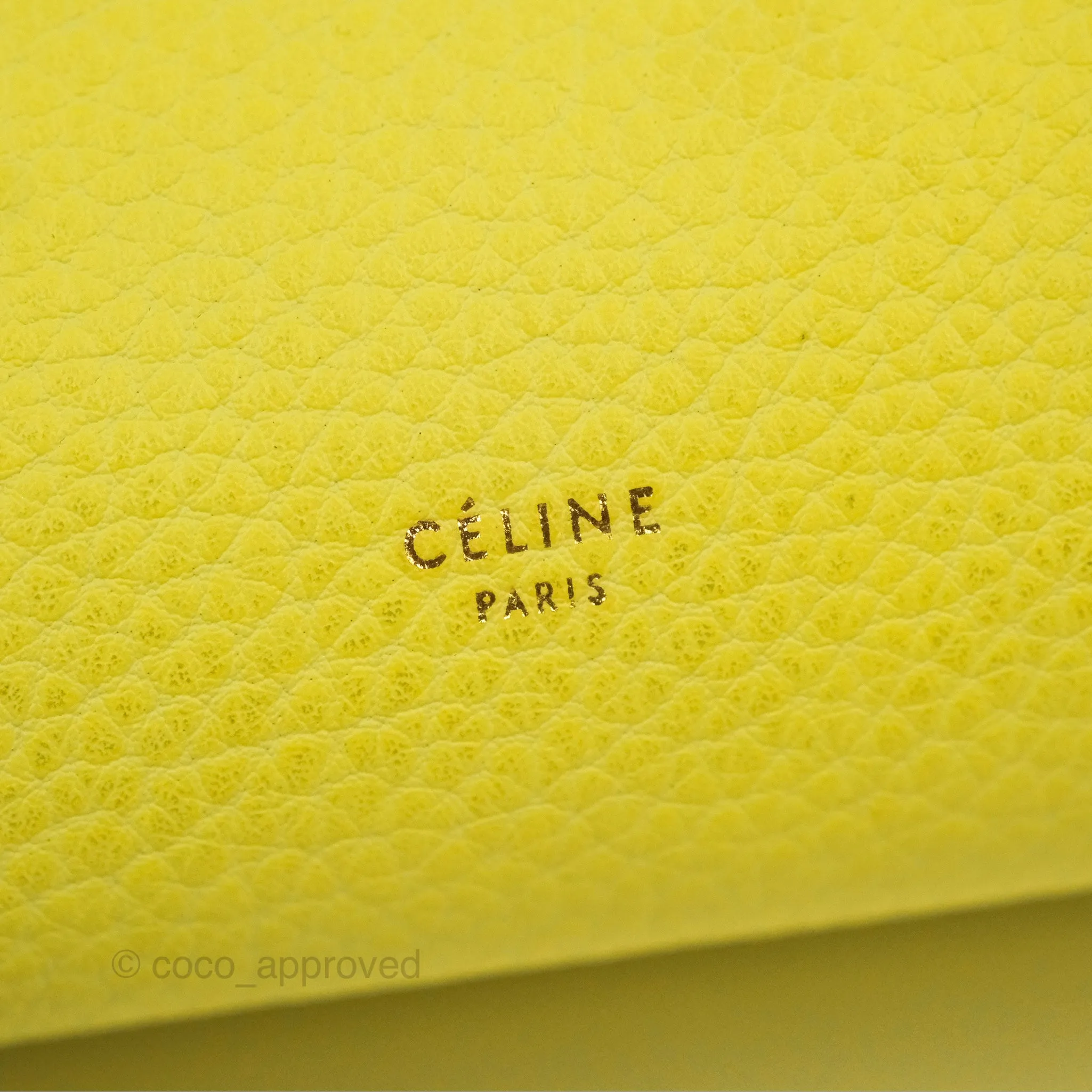 Celine Small Tie Knot Bag Yellow Grained Leather