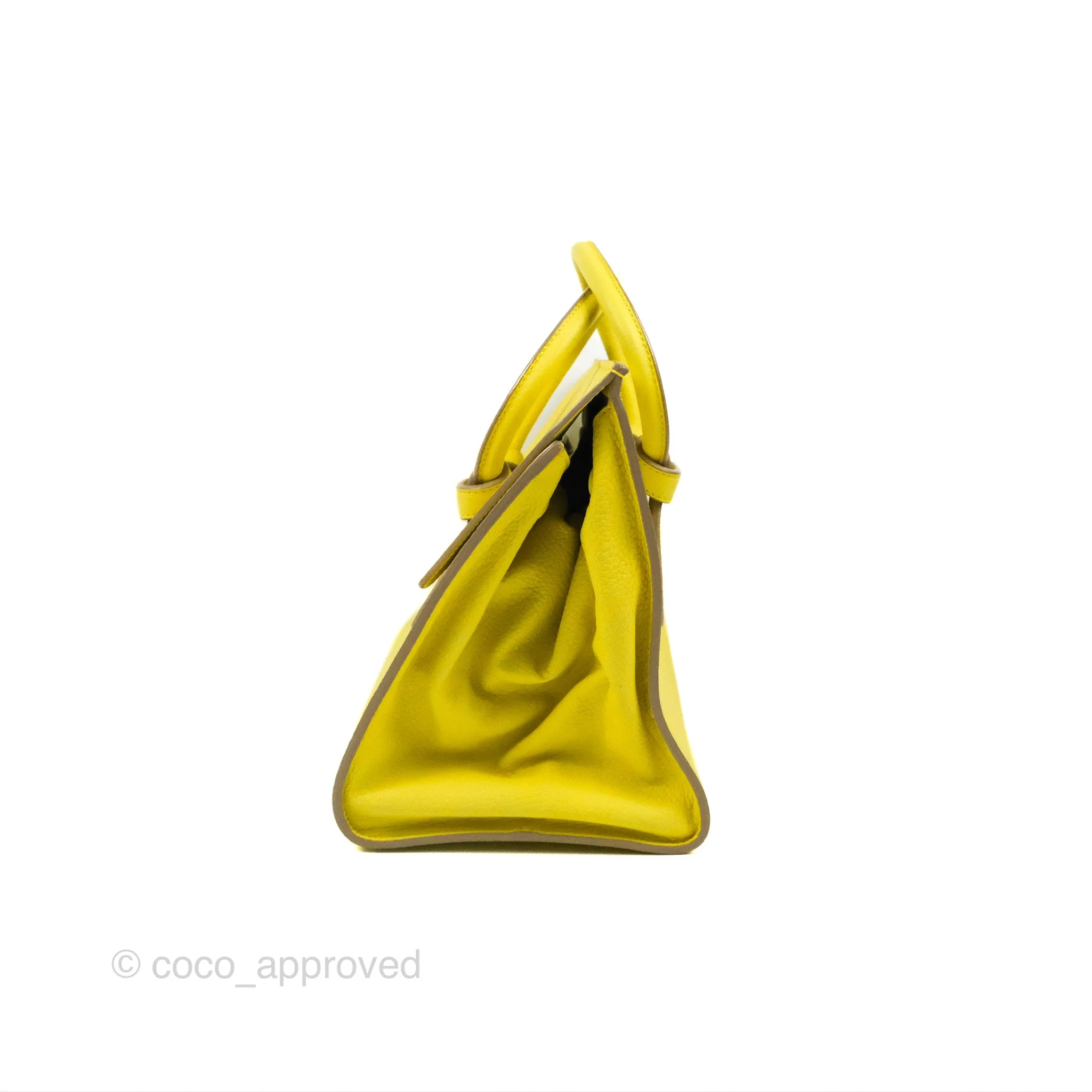 Celine Small Tie Knot Bag Yellow Grained Leather