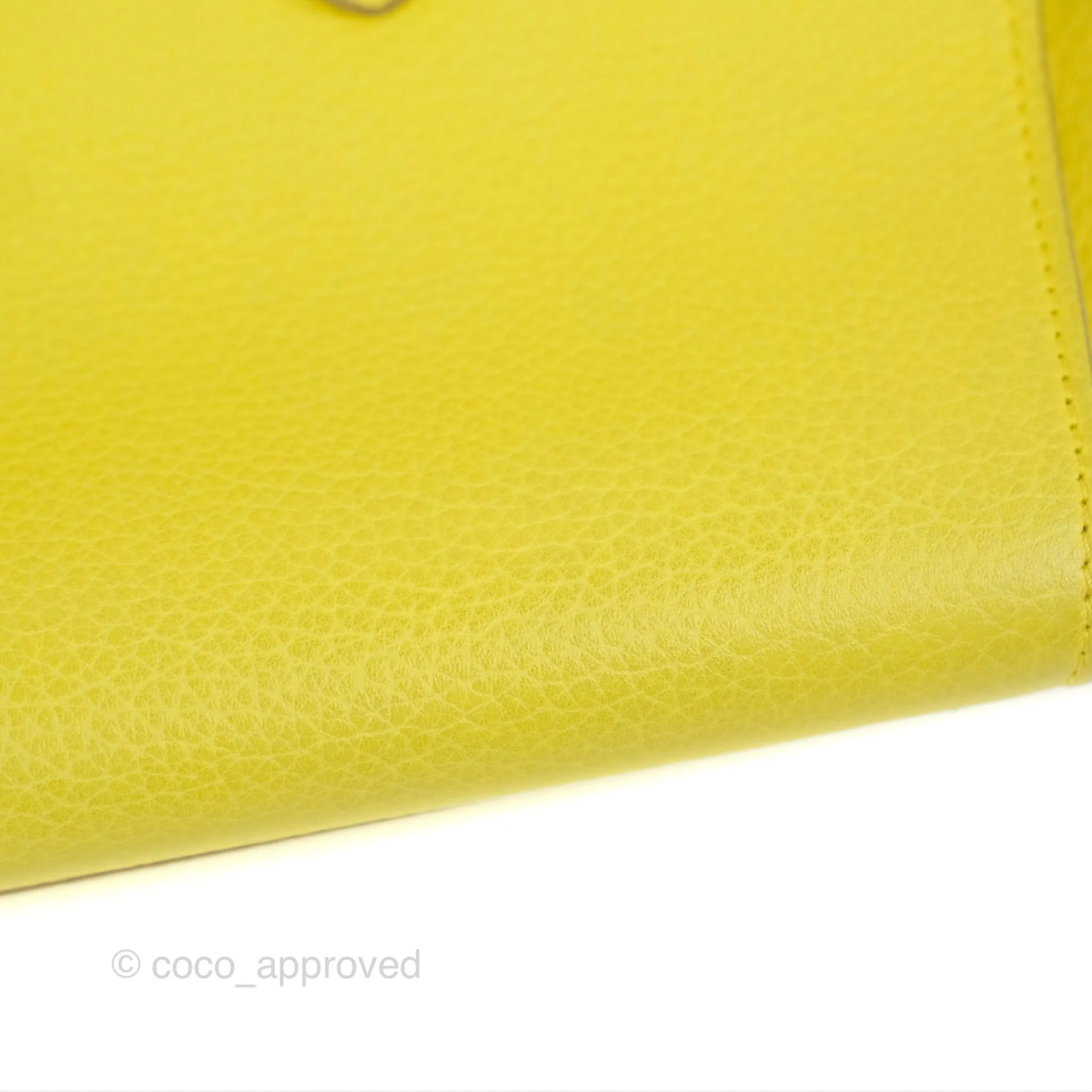 Celine Small Tie Knot Bag Yellow Grained Leather