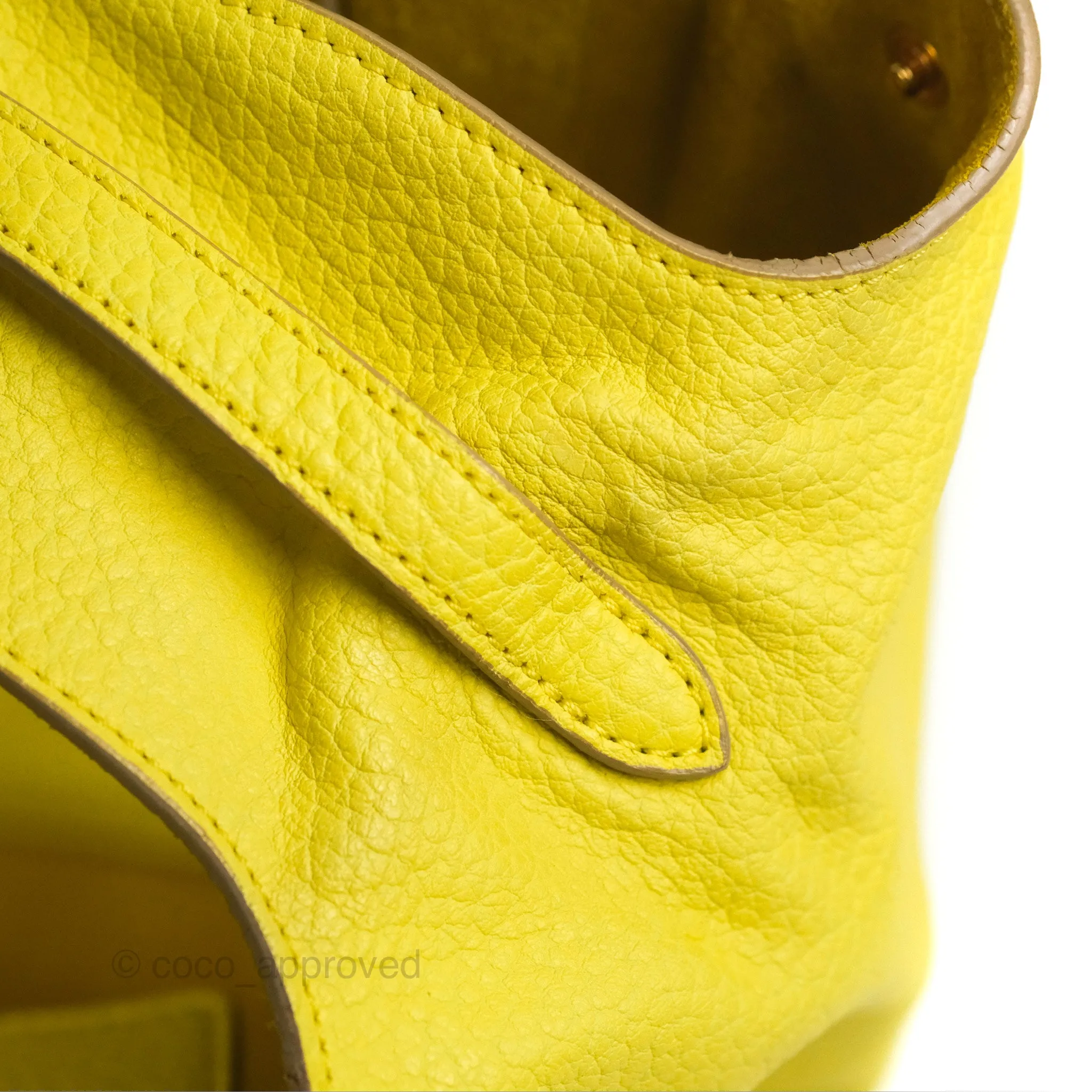 Celine Small Tie Knot Bag Yellow Grained Leather