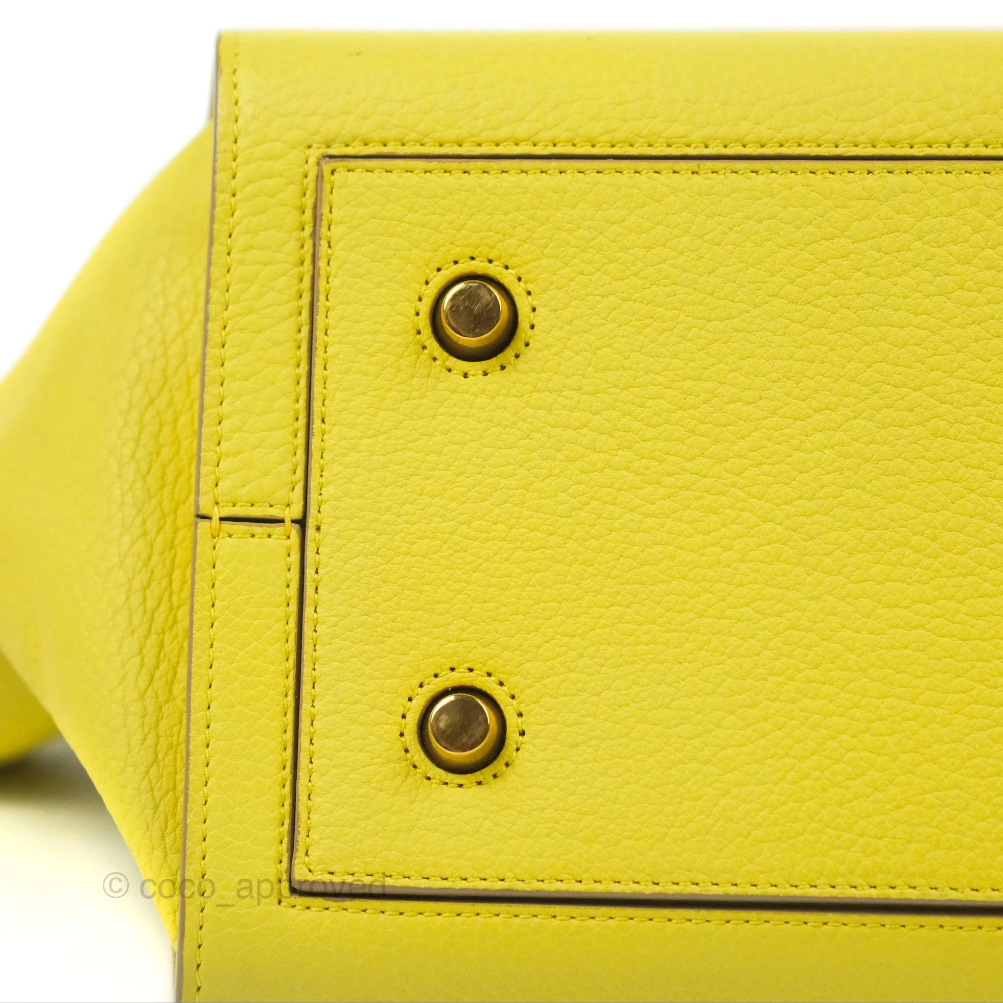 Celine Small Tie Knot Bag Yellow Grained Leather