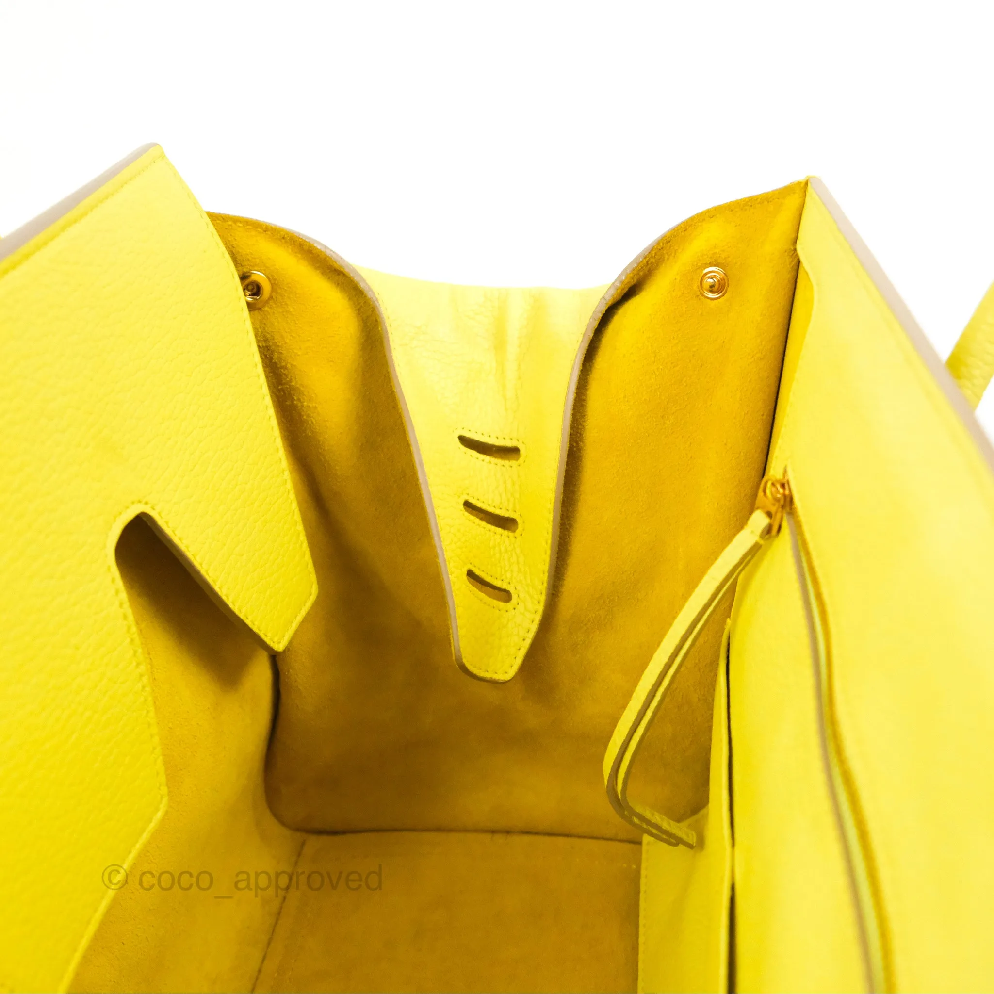 Celine Small Tie Knot Bag Yellow Grained Leather