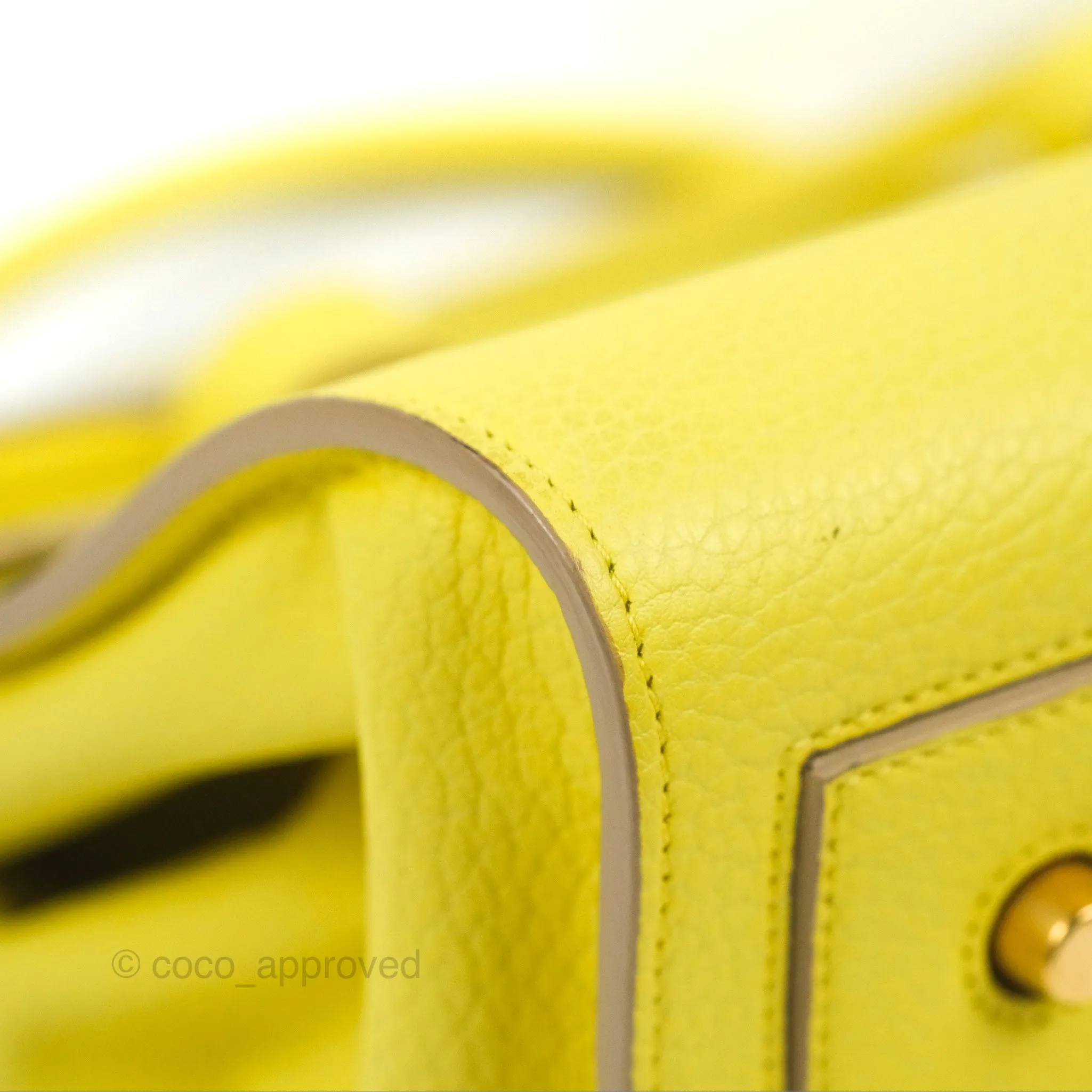 Celine Small Tie Knot Bag Yellow Grained Leather