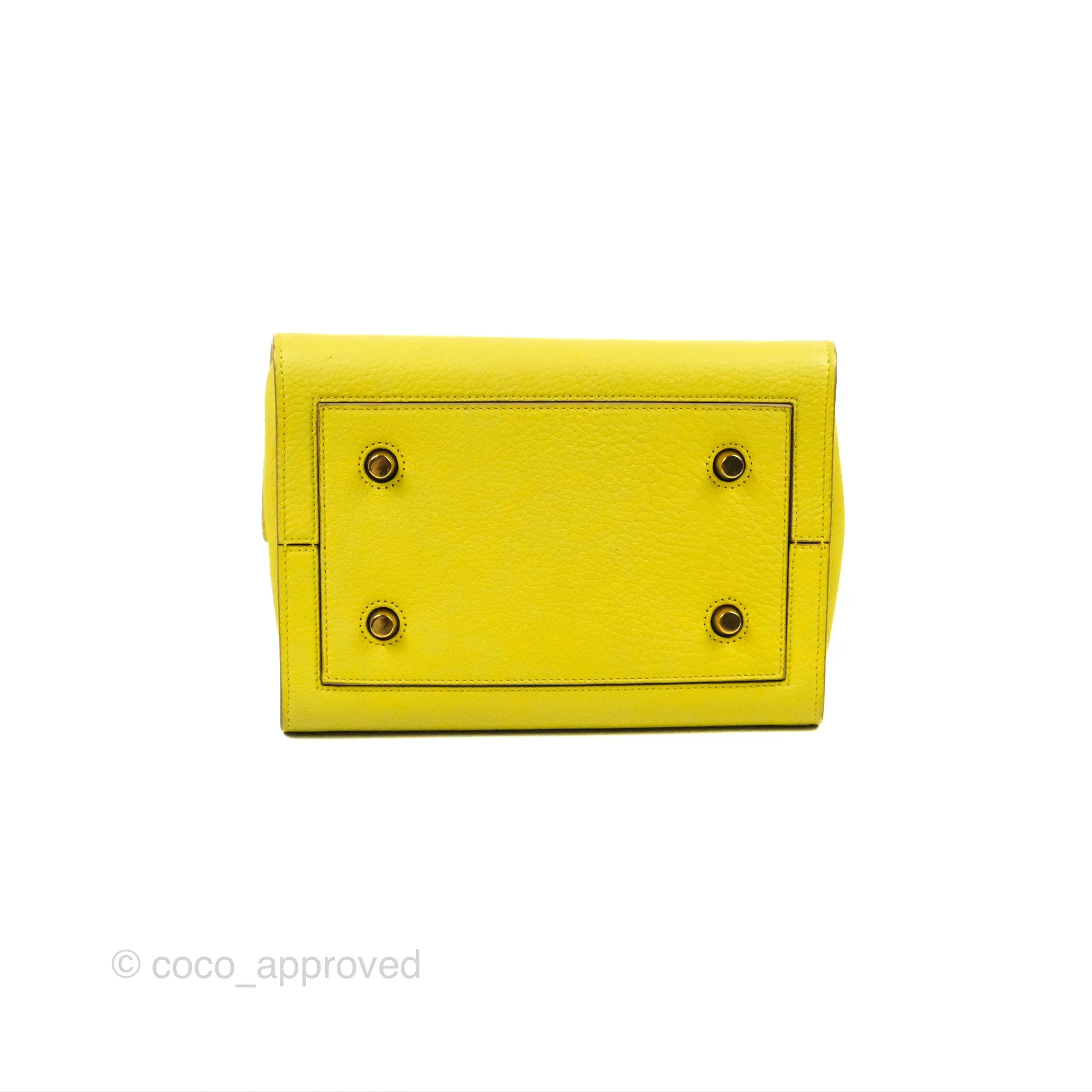 Celine Small Tie Knot Bag Yellow Grained Leather