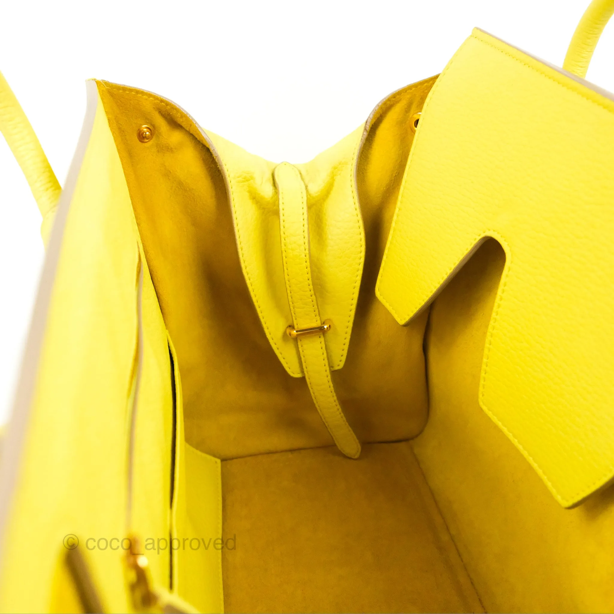 Celine Small Tie Knot Bag Yellow Grained Leather