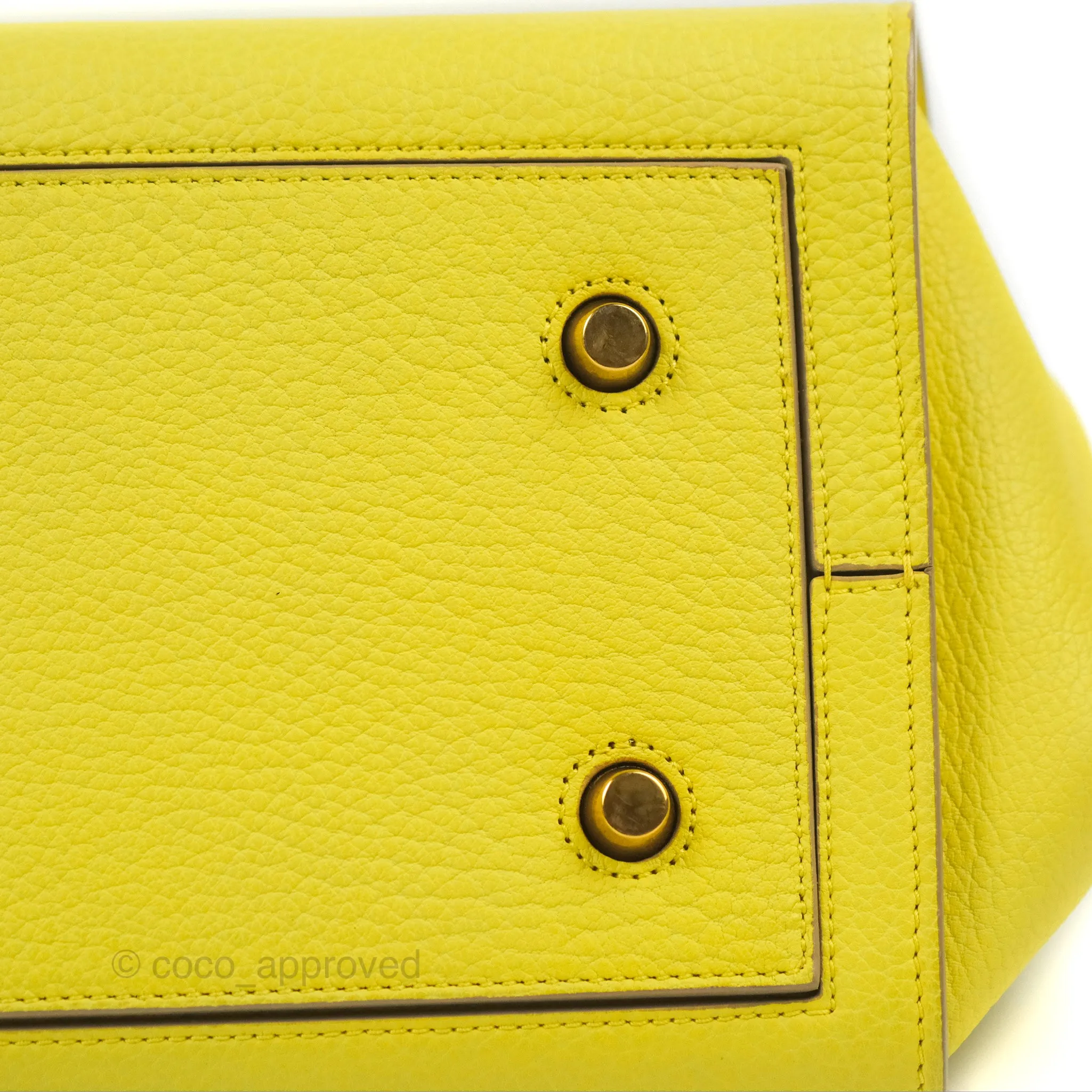 Celine Small Tie Knot Bag Yellow Grained Leather