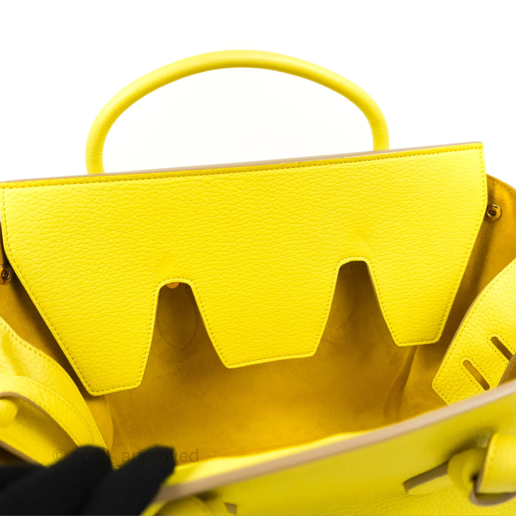 Celine Small Tie Knot Bag Yellow Grained Leather