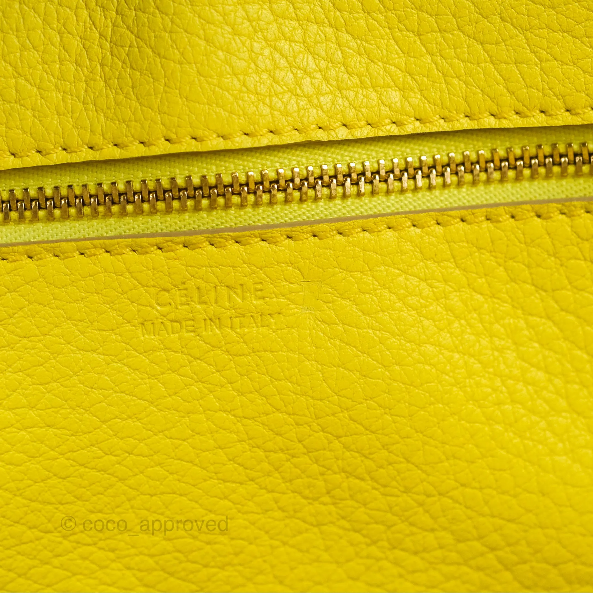 Celine Small Tie Knot Bag Yellow Grained Leather
