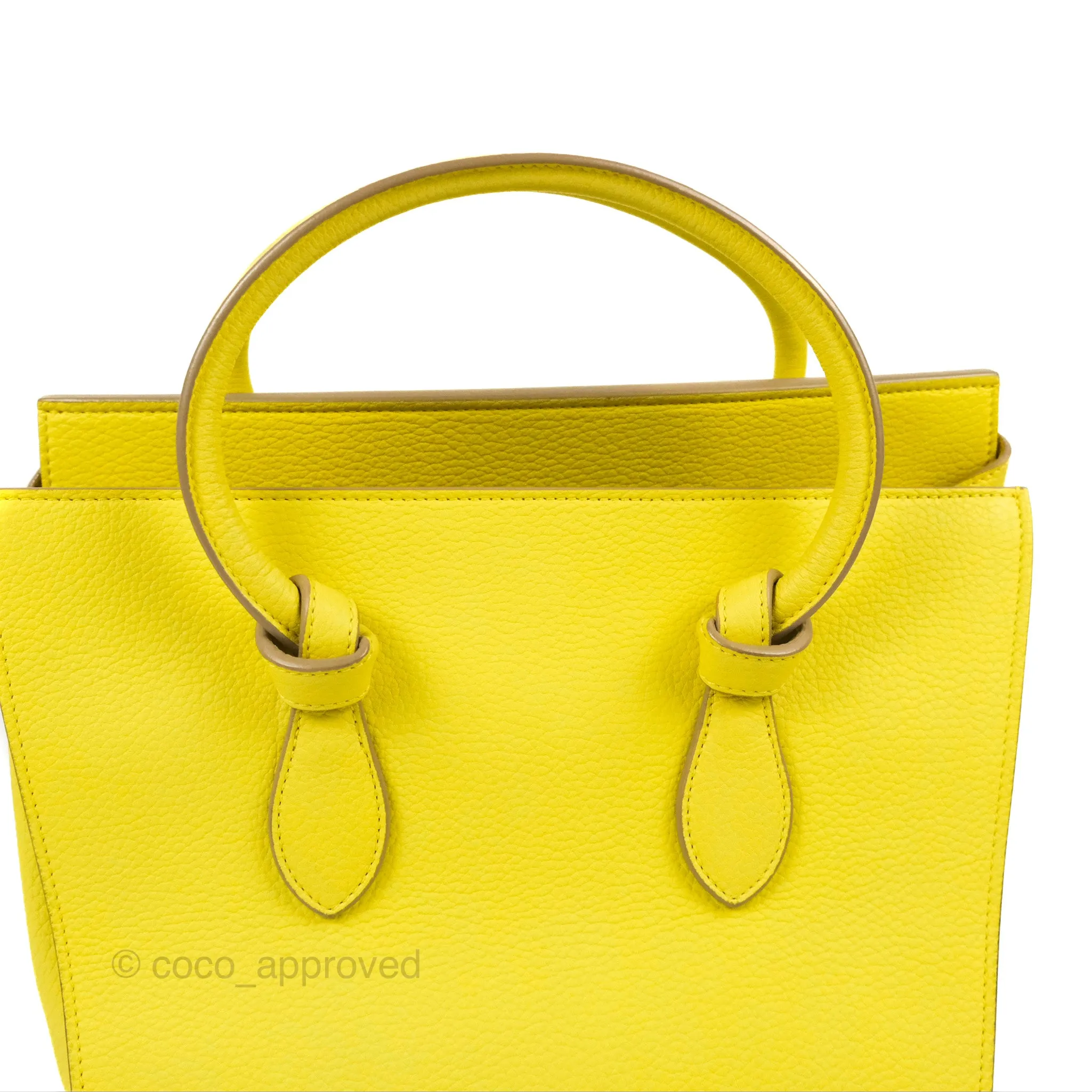 Celine Small Tie Knot Bag Yellow Grained Leather