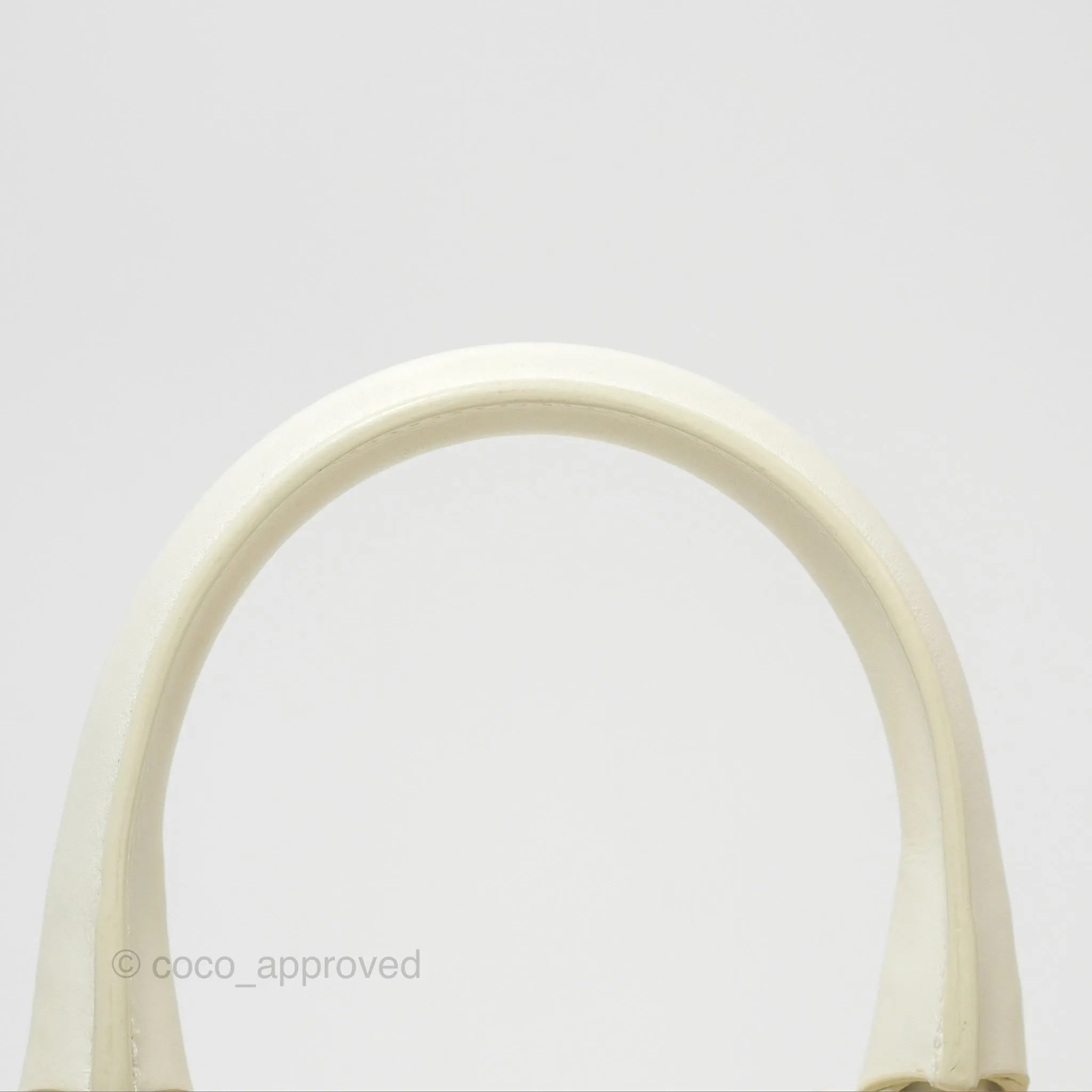 Celine Small Triomphe Canvas Boston Bag White Calfskin