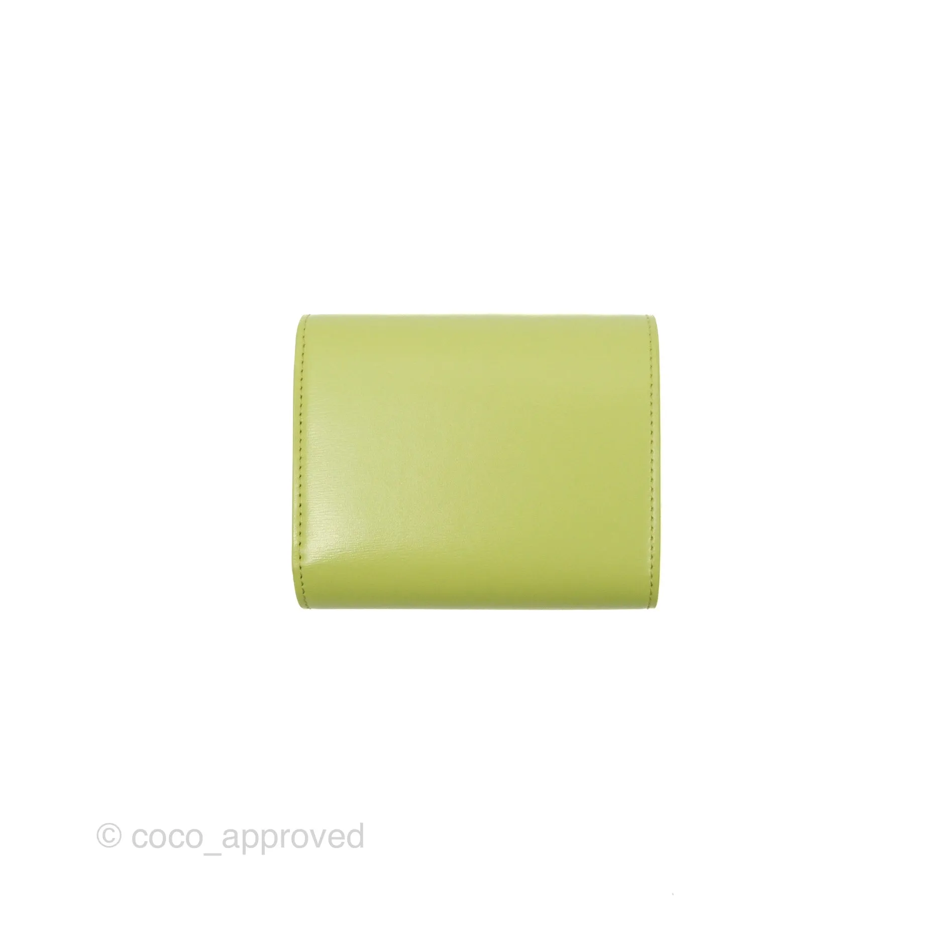 Celine Small Triomphe Flap Wallet Avocado Green Shiny Calfskin
