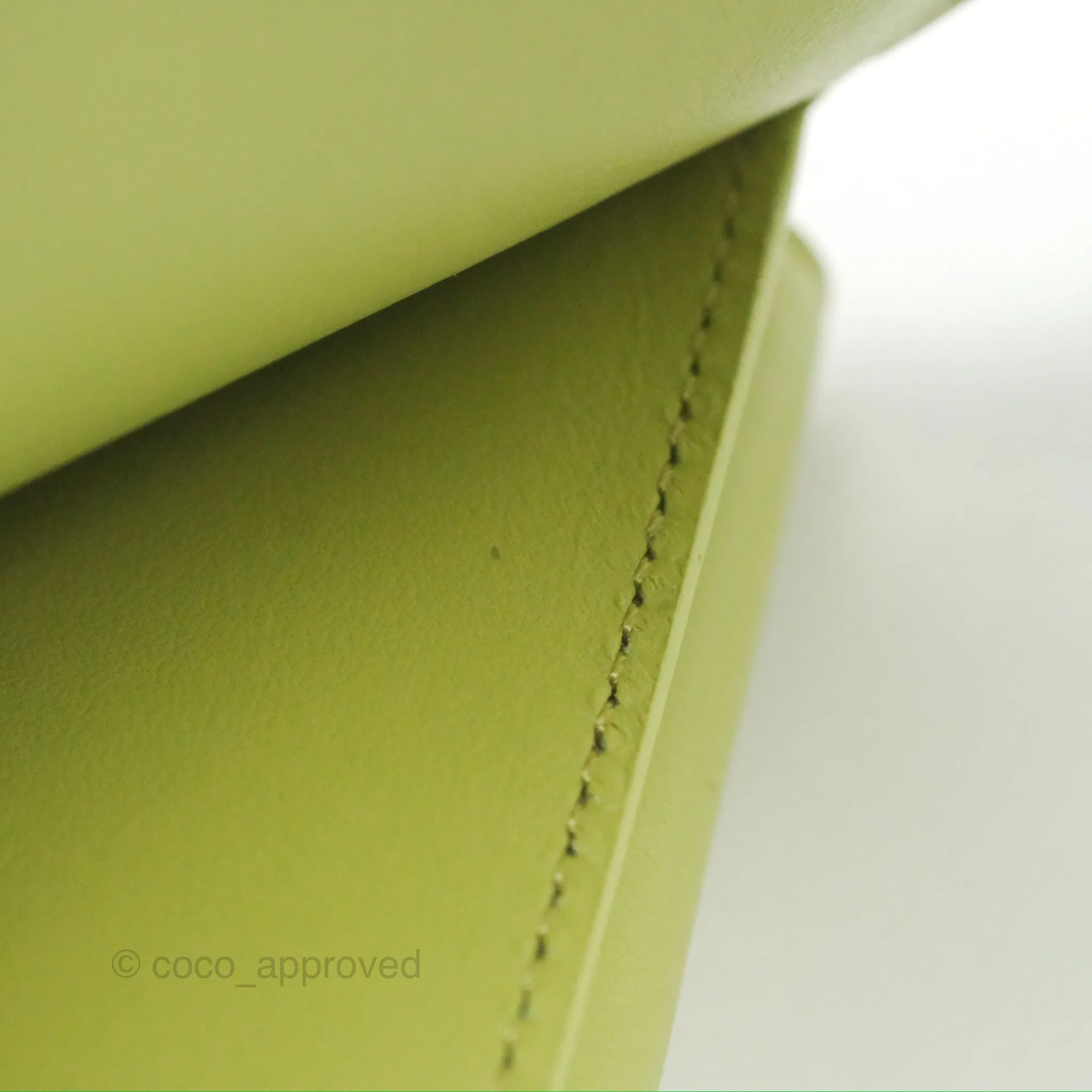 Celine Small Triomphe Flap Wallet Avocado Green Shiny Calfskin