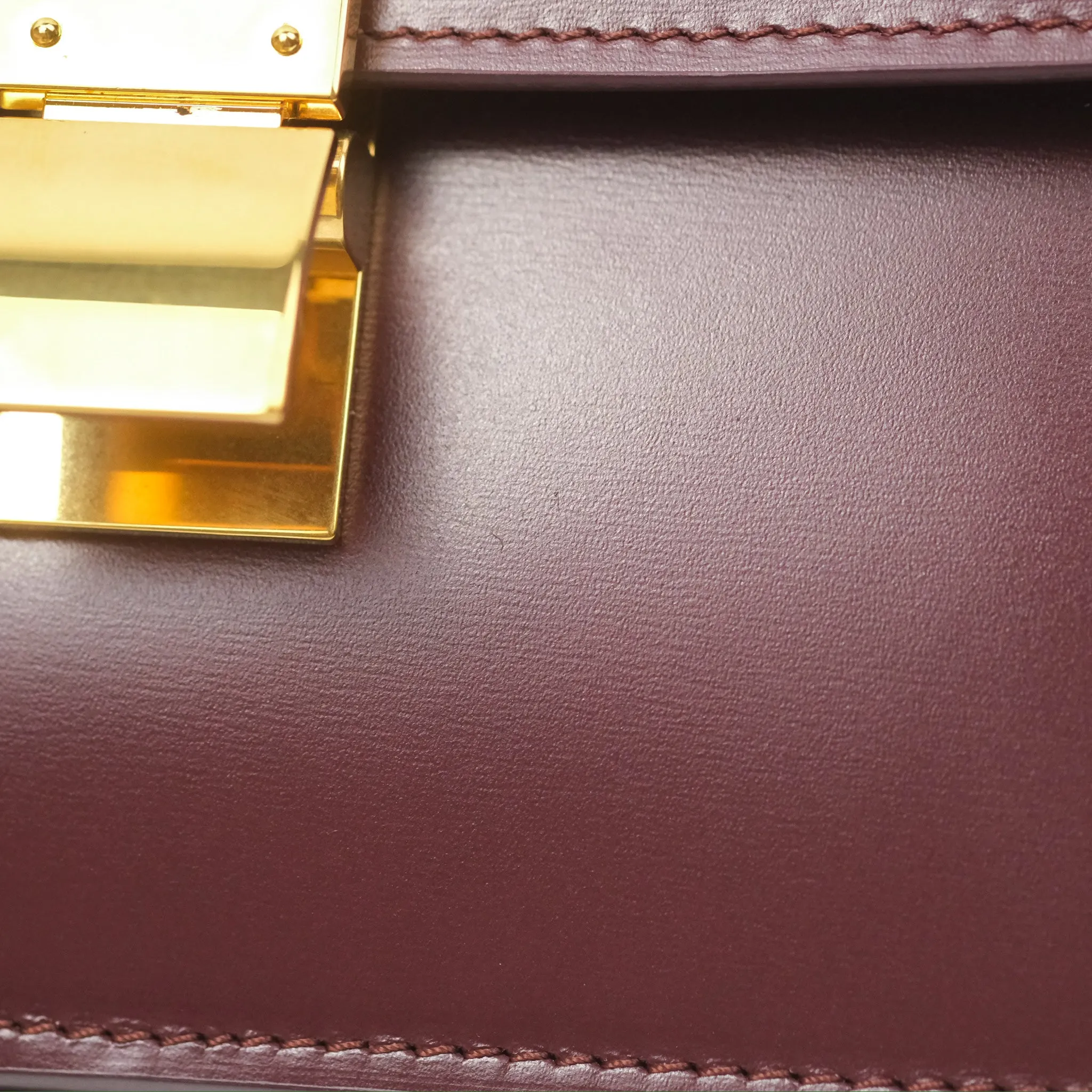 Celine Teen Classic Box Flap Burgundy Calfskin