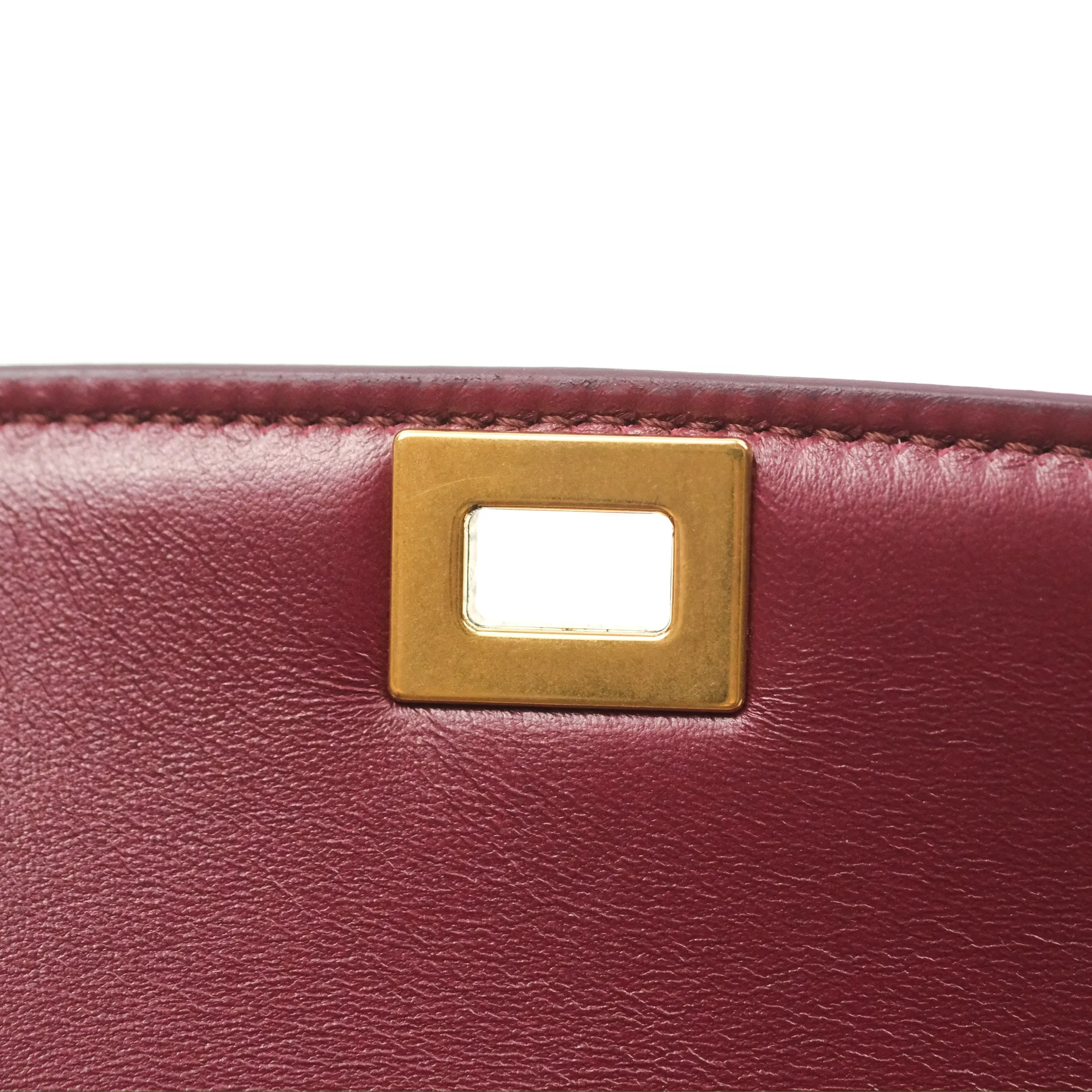 Celine Teen Classic Box Flap Burgundy Calfskin