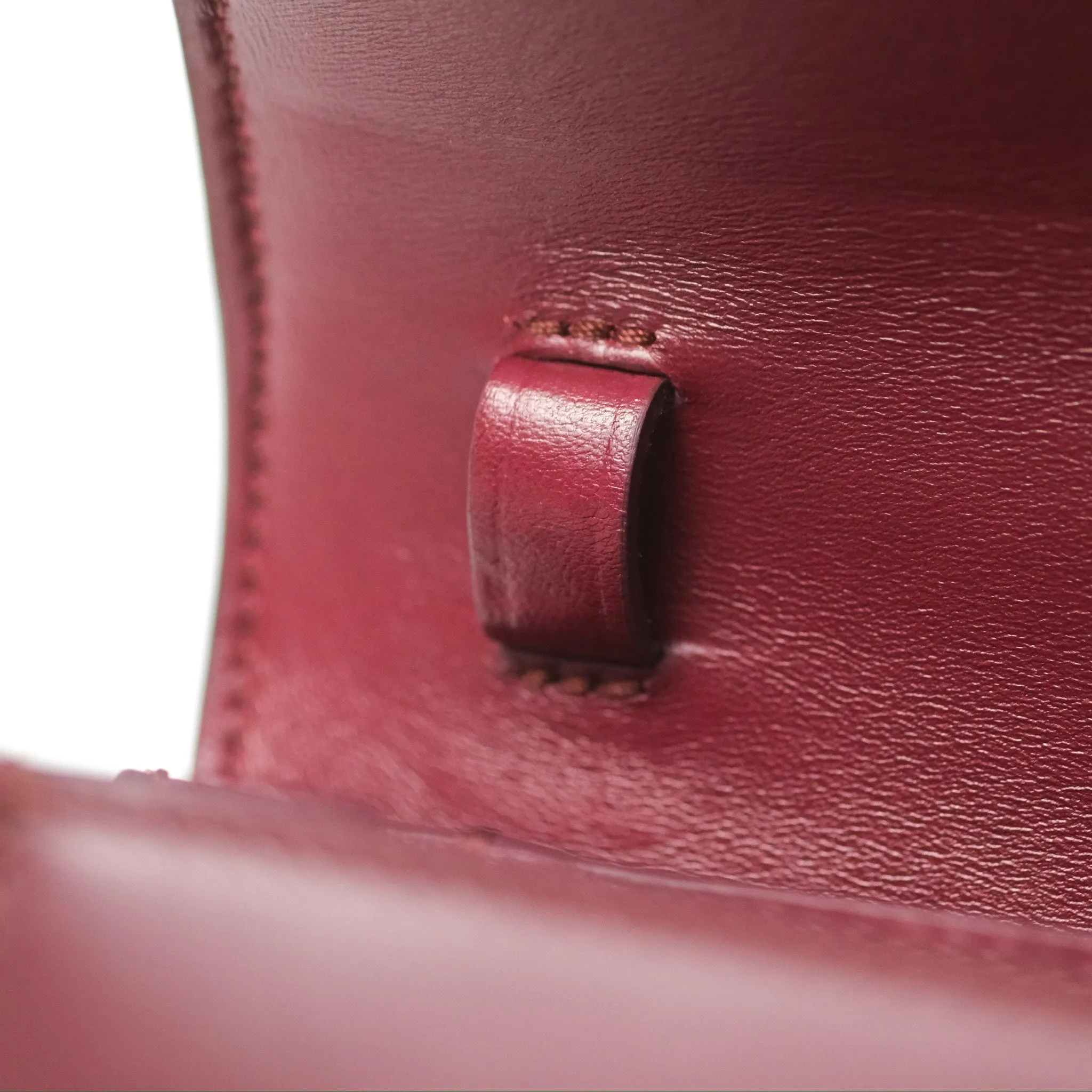 Celine Teen Classic Box Flap Burgundy Calfskin
