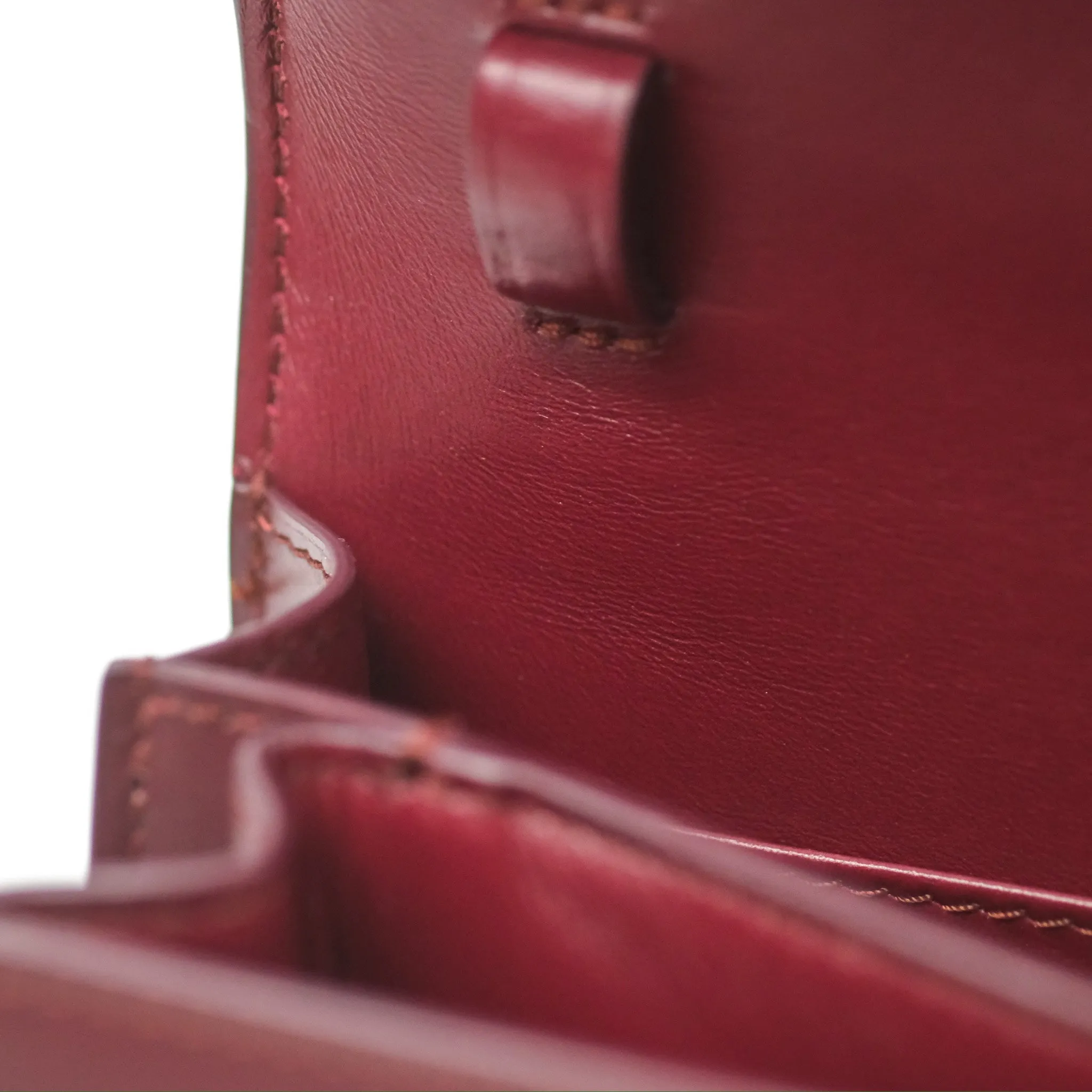 Celine Teen Classic Box Flap Burgundy Calfskin