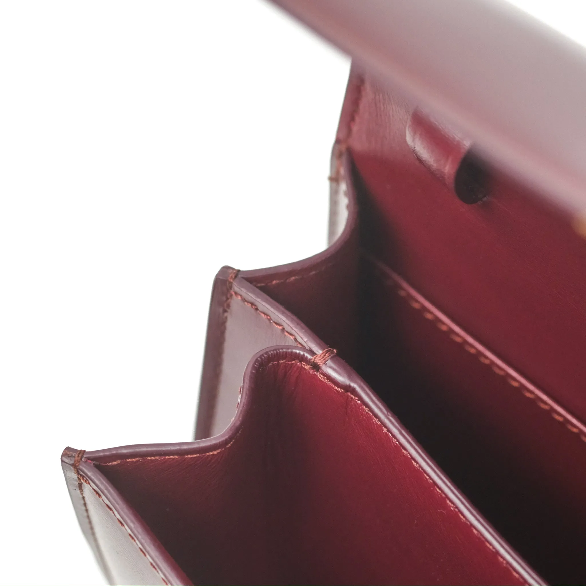 Celine Teen Classic Box Flap Burgundy Calfskin
