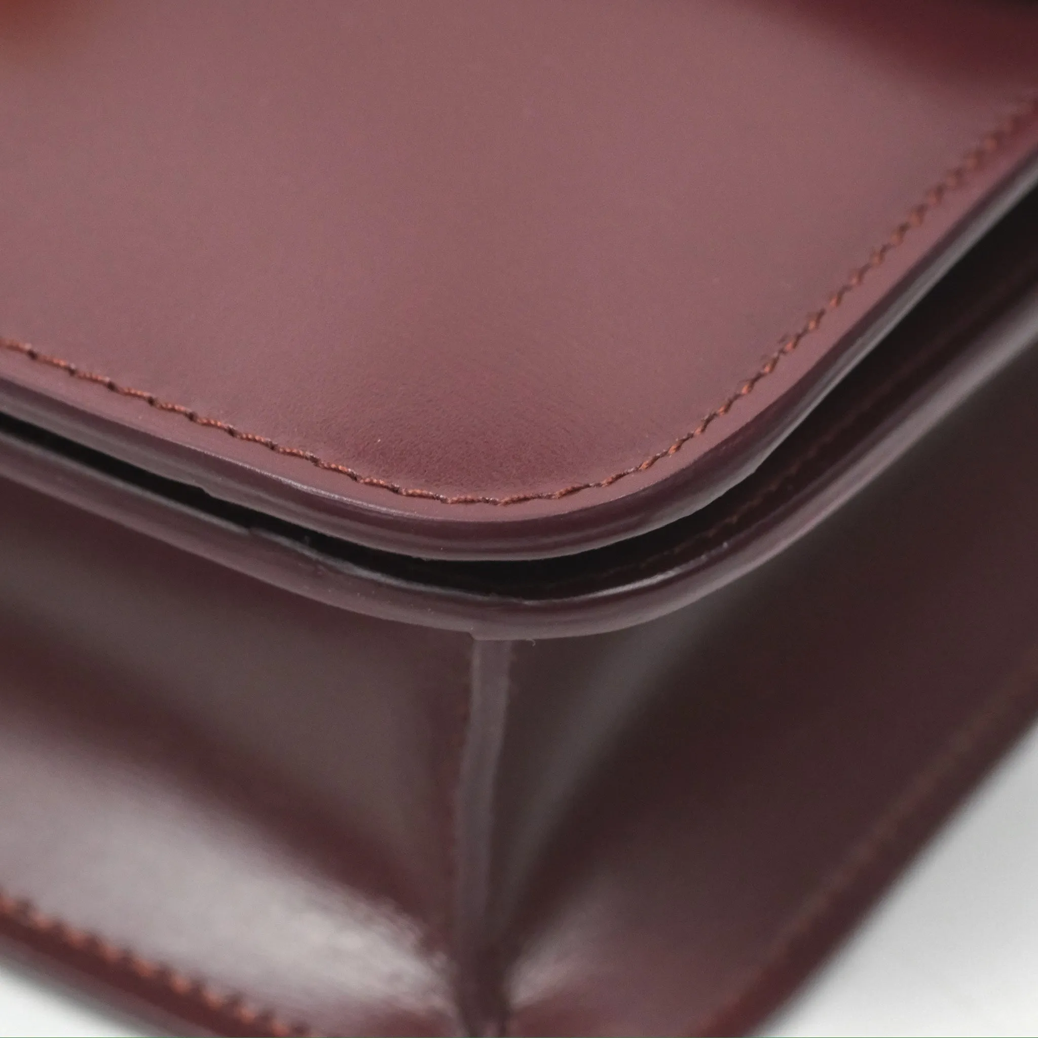 Celine Teen Classic Box Flap Burgundy Calfskin
