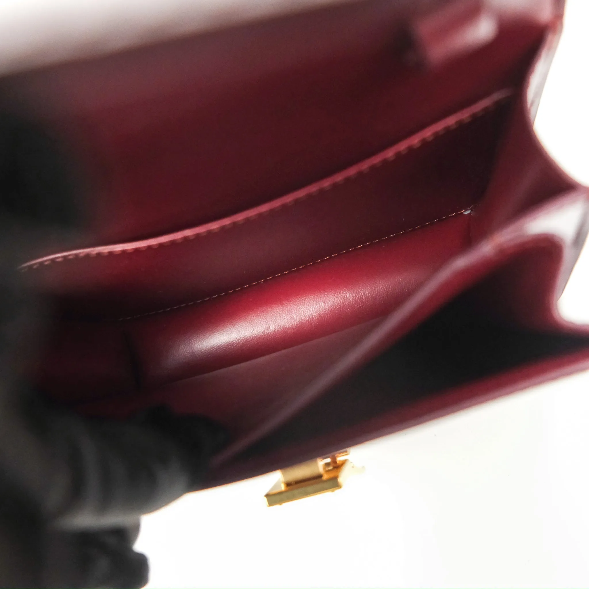 Celine Teen Classic Box Flap Burgundy Calfskin