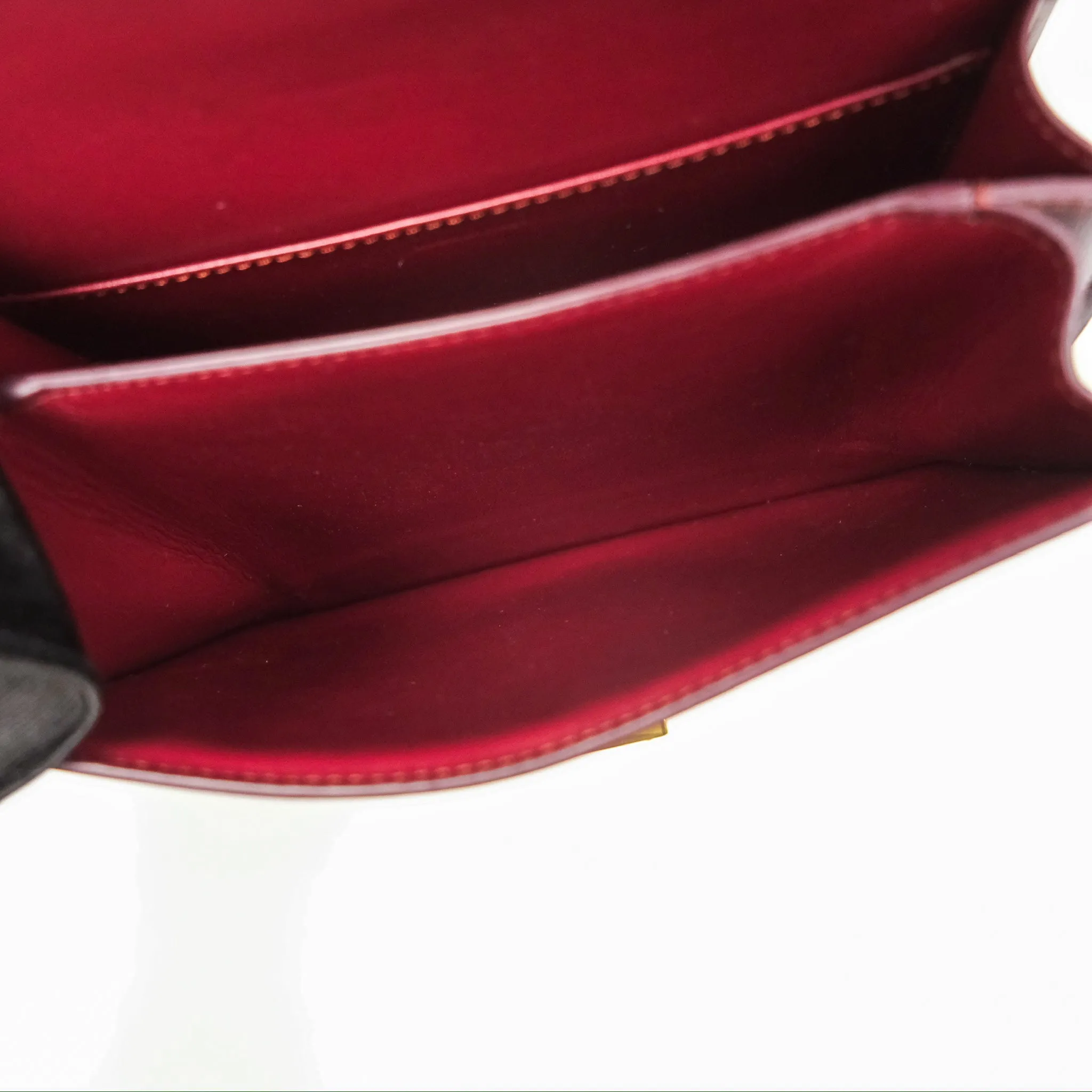Celine Teen Classic Box Flap Burgundy Calfskin