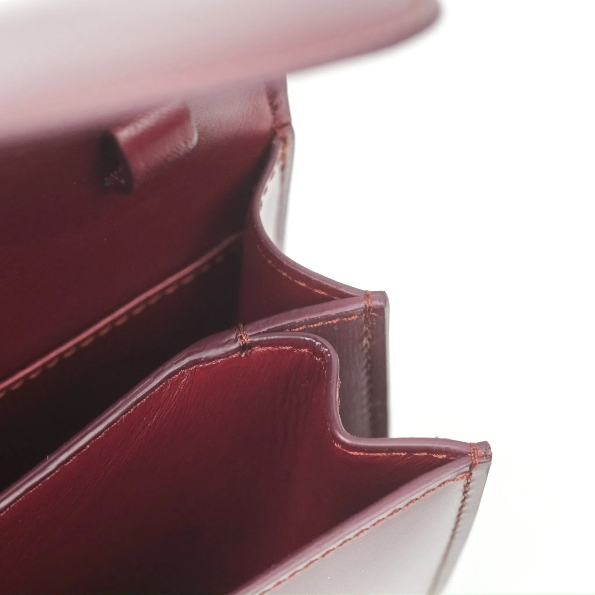 Celine Teen Classic Box Flap Burgundy Calfskin