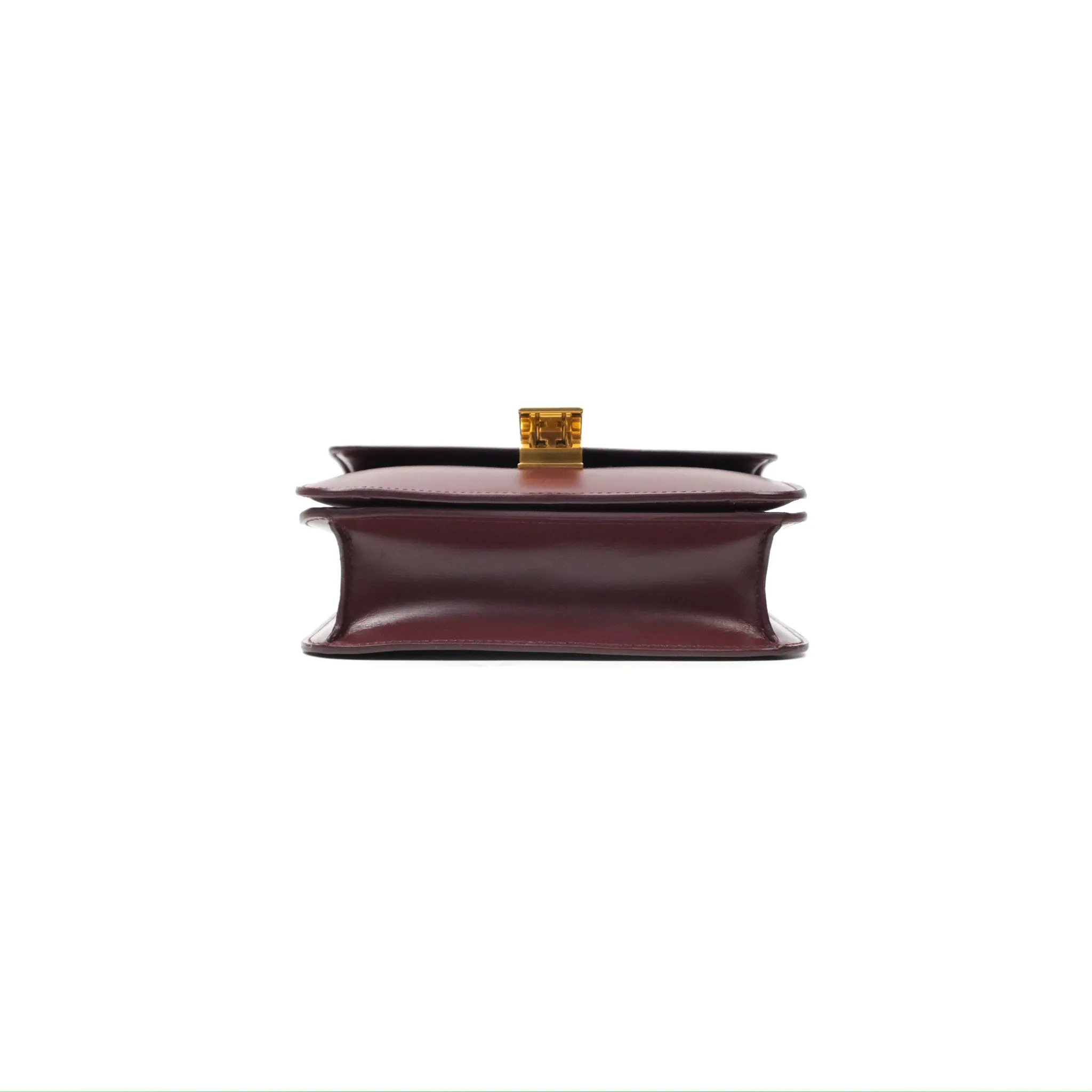 Celine Teen Classic Box Flap Burgundy Calfskin