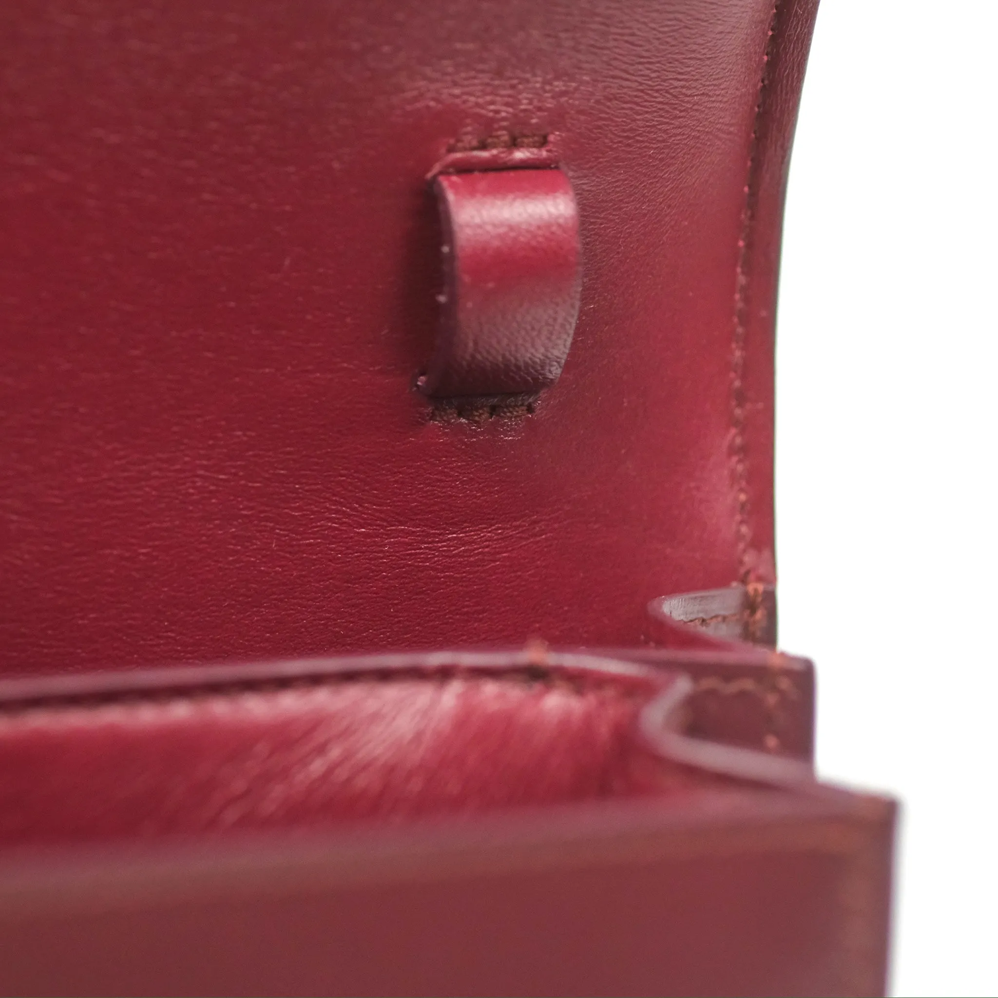 Celine Teen Classic Box Flap Burgundy Calfskin