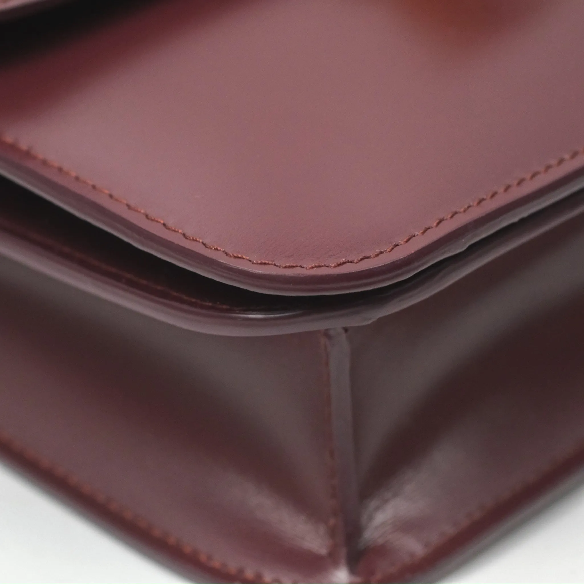 Celine Teen Classic Box Flap Burgundy Calfskin