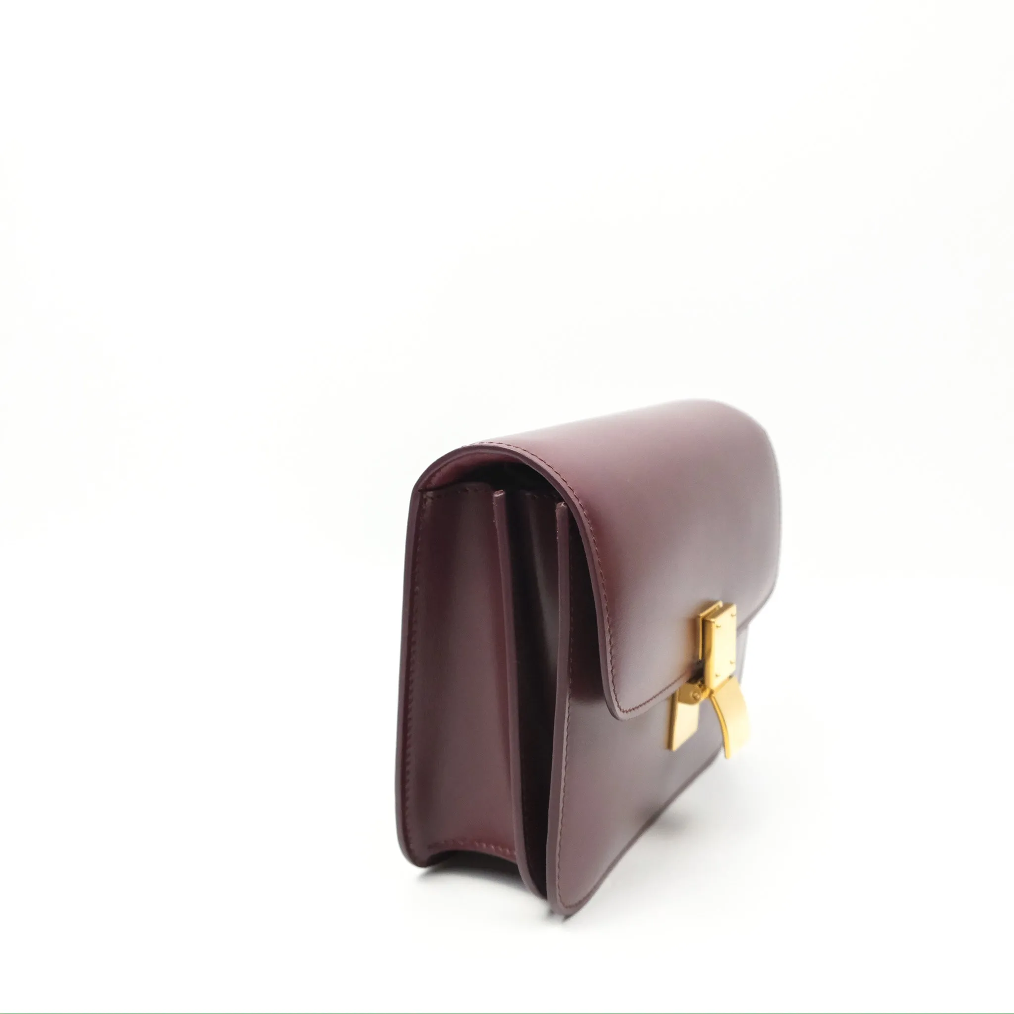 Celine Teen Classic Box Flap Burgundy Calfskin