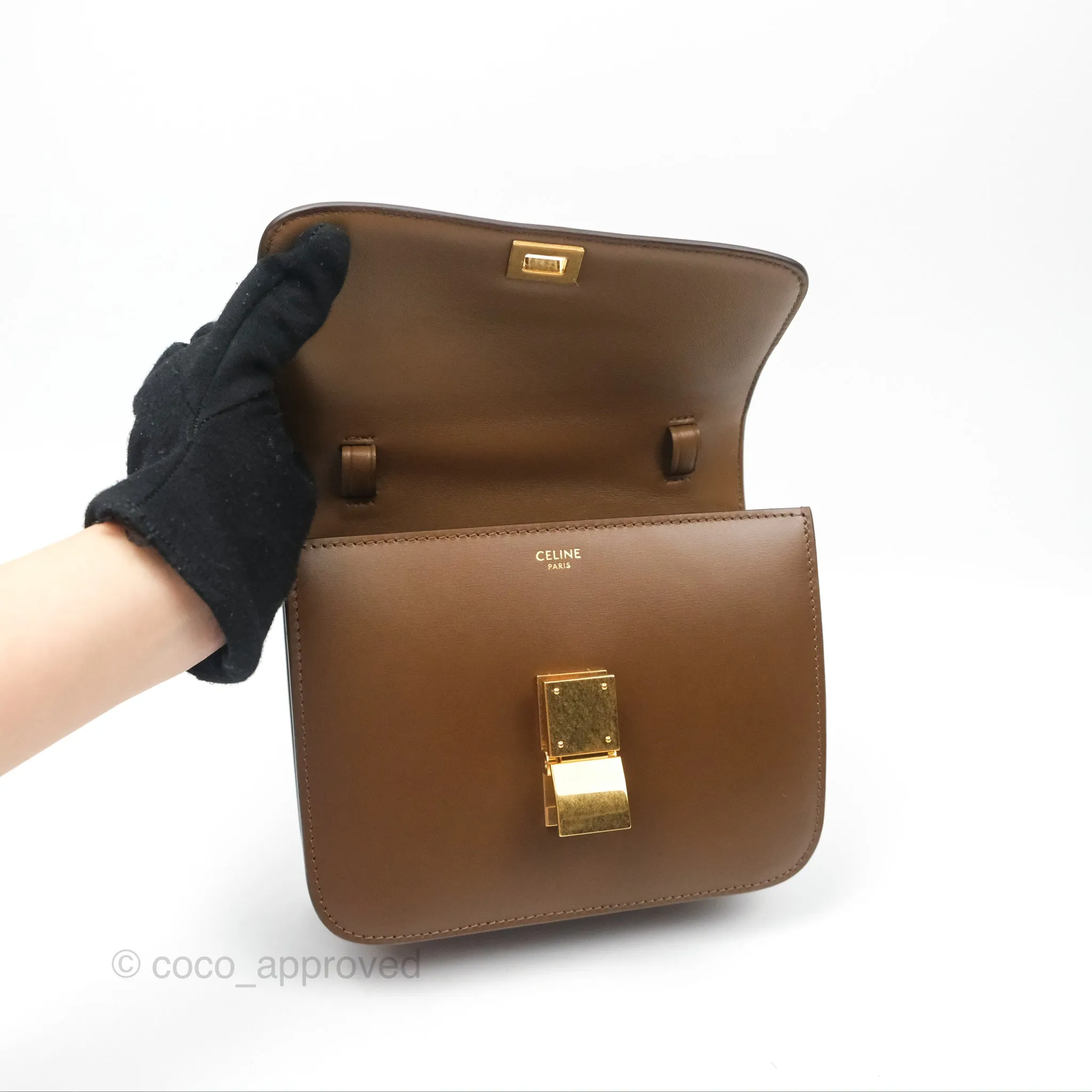 Celine Teen Classic Box Flap Caramel Calfskin