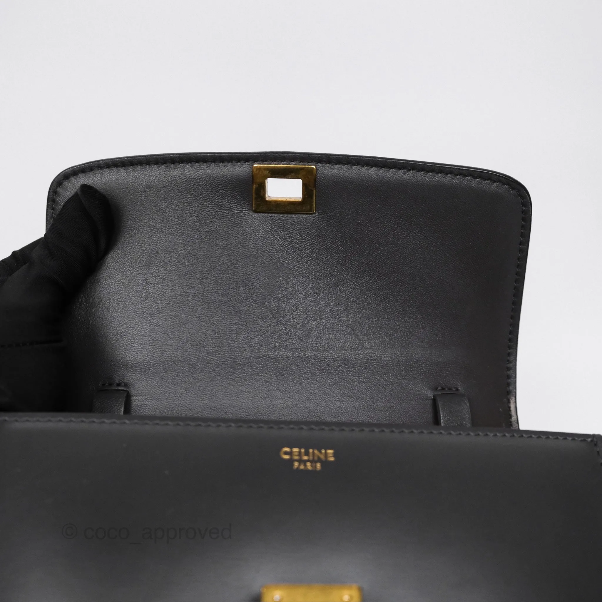 Celine Teen Classic Box Flap Dark Grey Box Calfskin