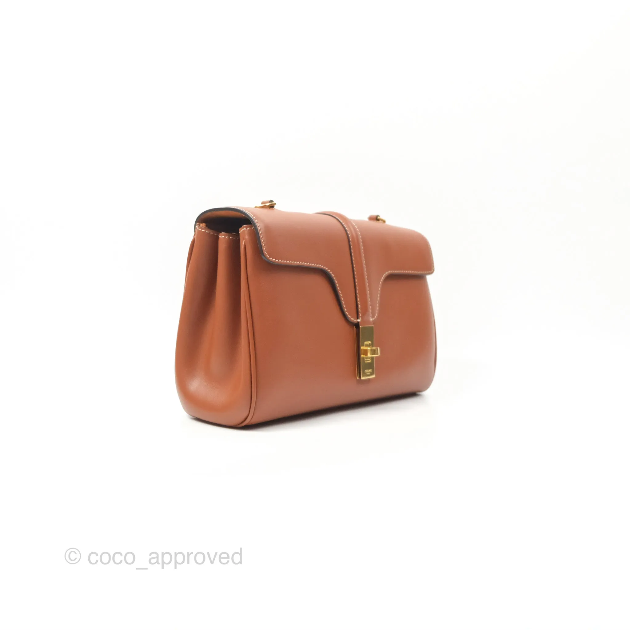 Celine Teen Soft 16 Shoulder Bag Tan Smooth Calfskin