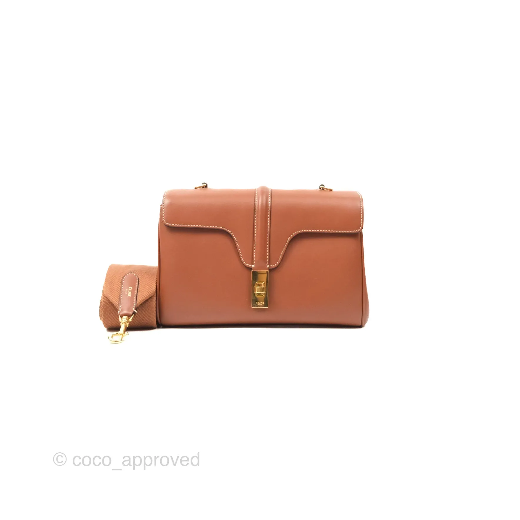 Celine Teen Soft 16 Shoulder Bag Tan Smooth Calfskin