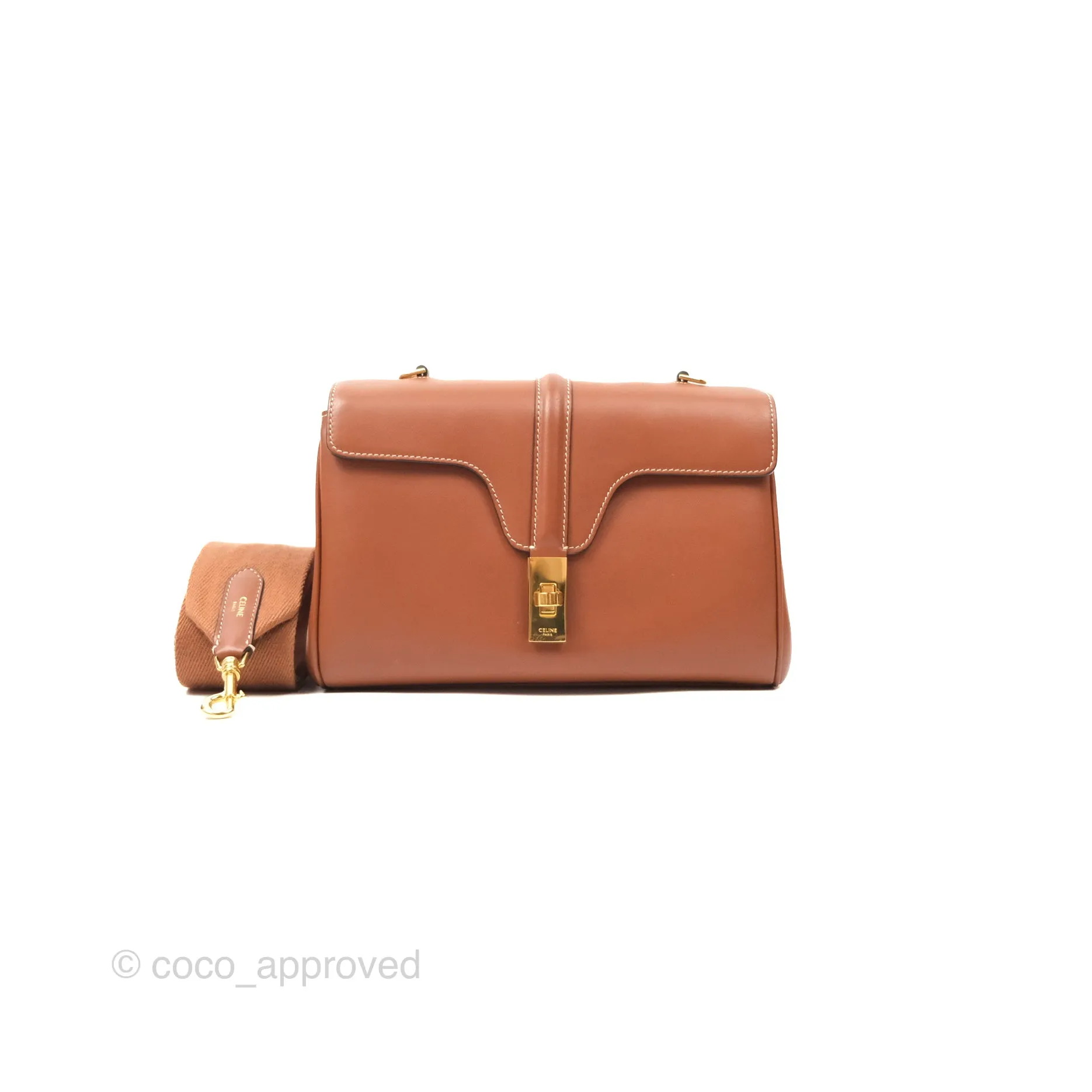Celine Teen Soft 16 Shoulder Bag Tan Smooth Calfskin
