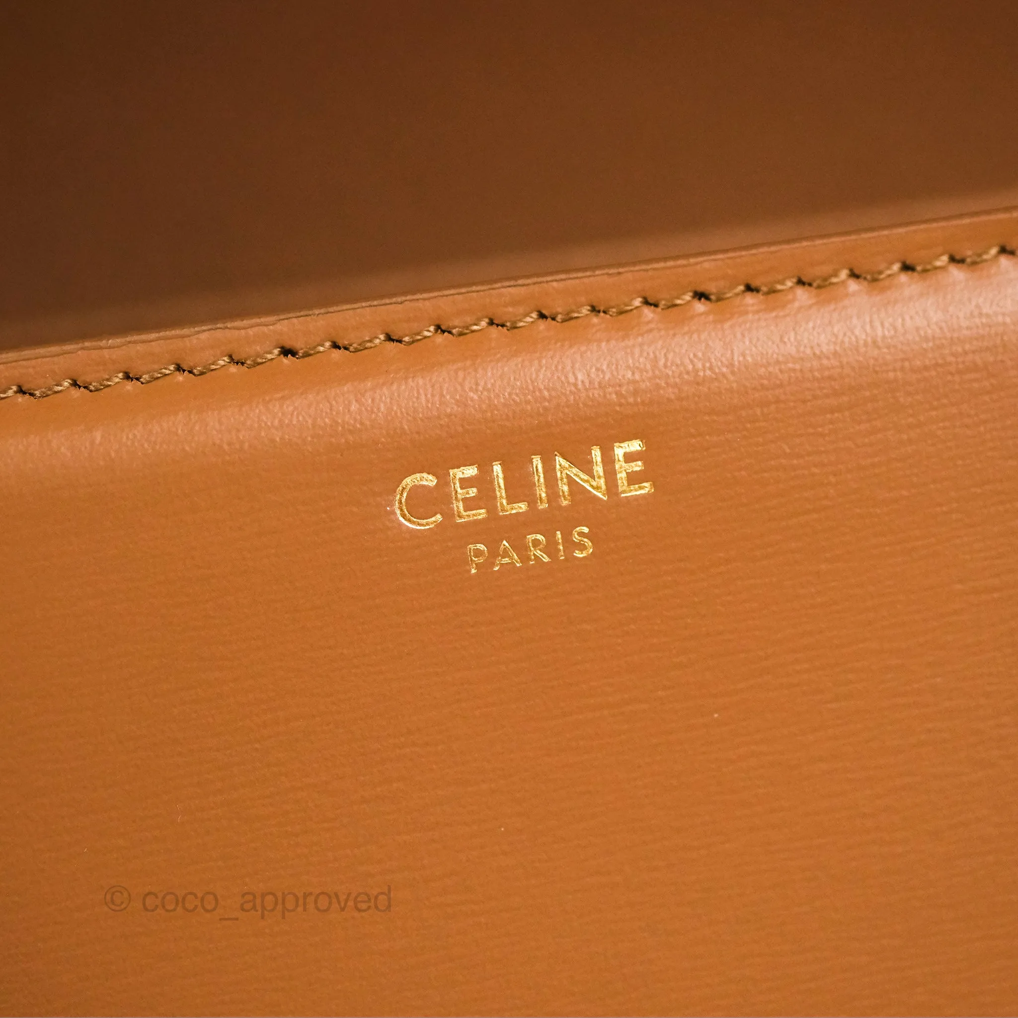 Celine Teen Triomphe Bag Shiny Calfskin Bronze
