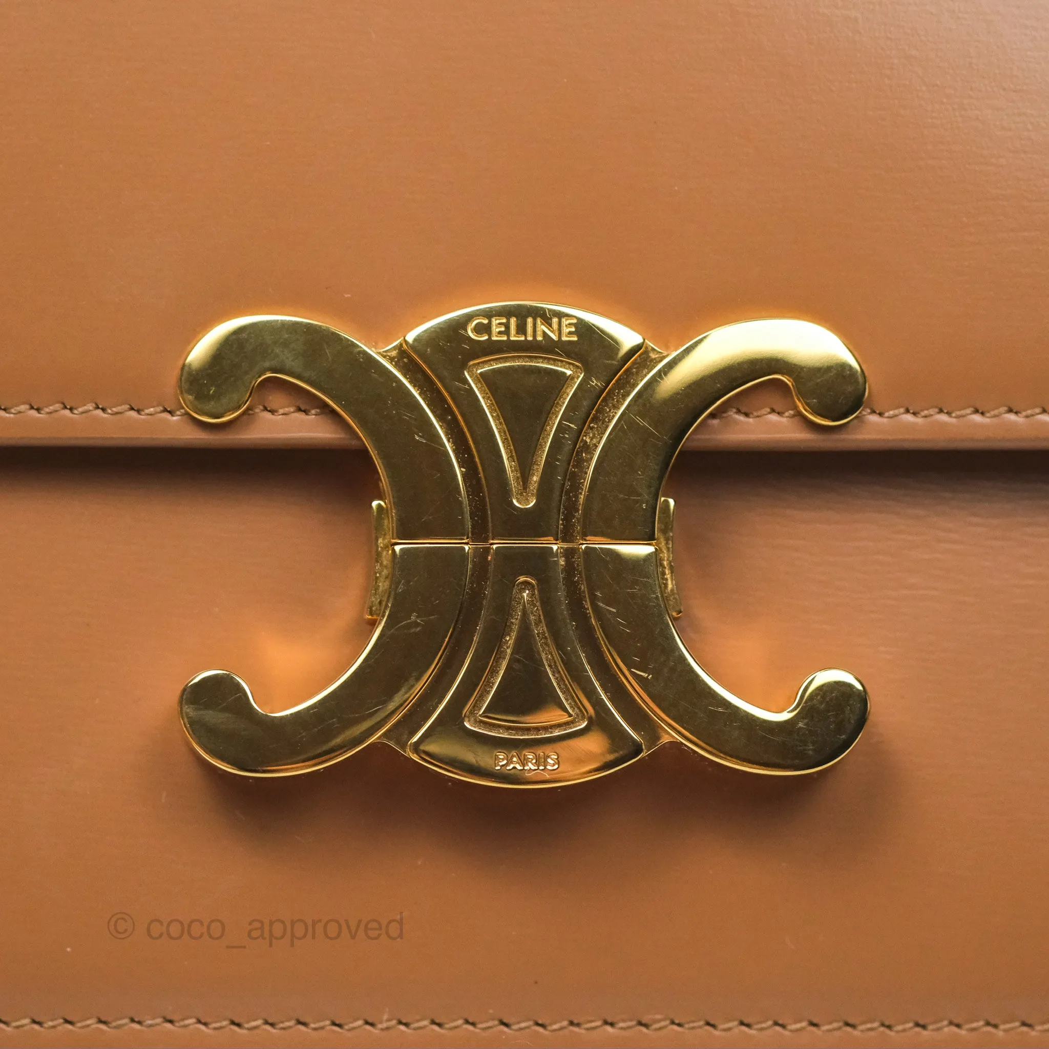 Celine Teen Triomphe Bag Shiny Calfskin Bronze