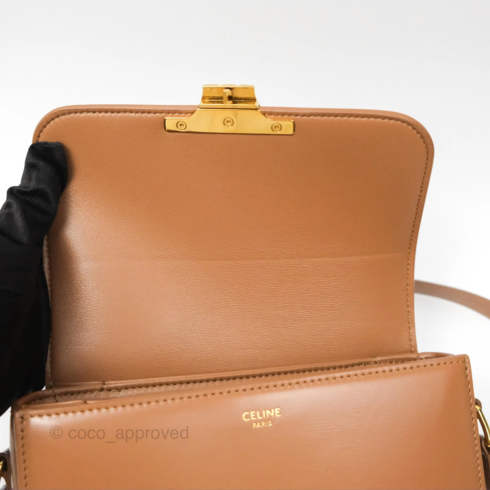 Celine Teen Triomphe Bag Shiny Calfskin Bronze
