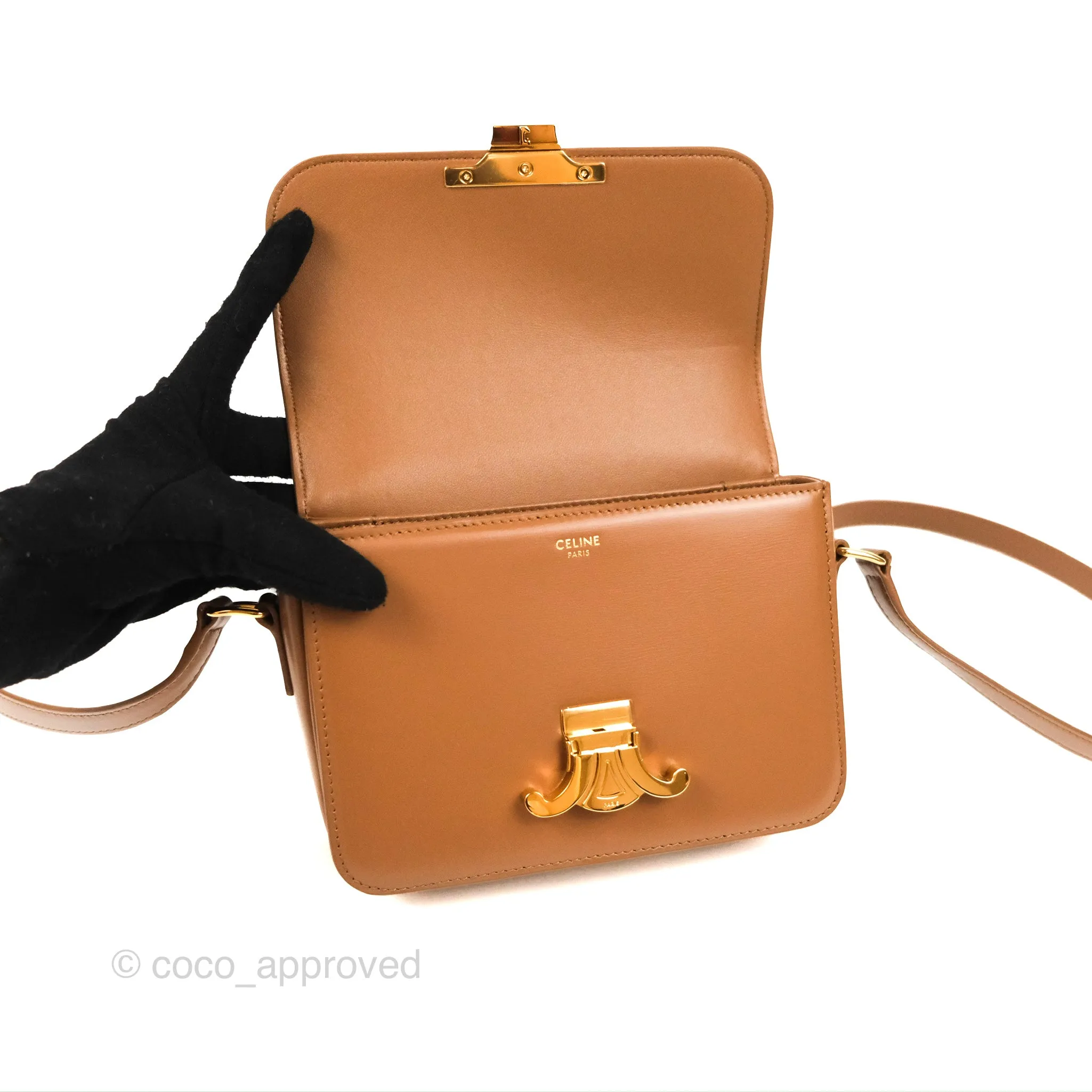 Celine Teen Triomphe Bag Shiny Calfskin Bronze