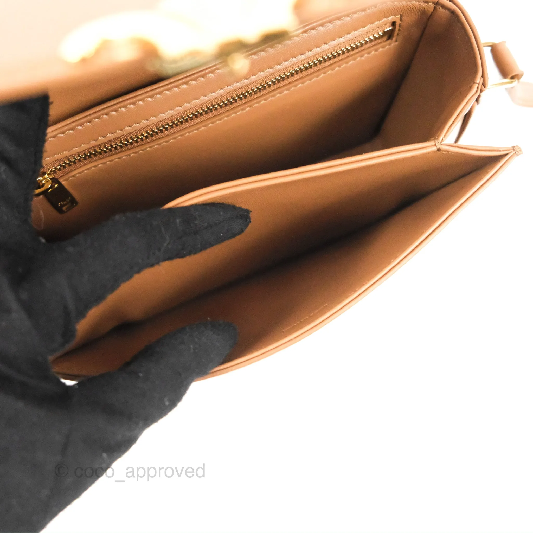 Celine Teen Triomphe Bag Shiny Calfskin Bronze